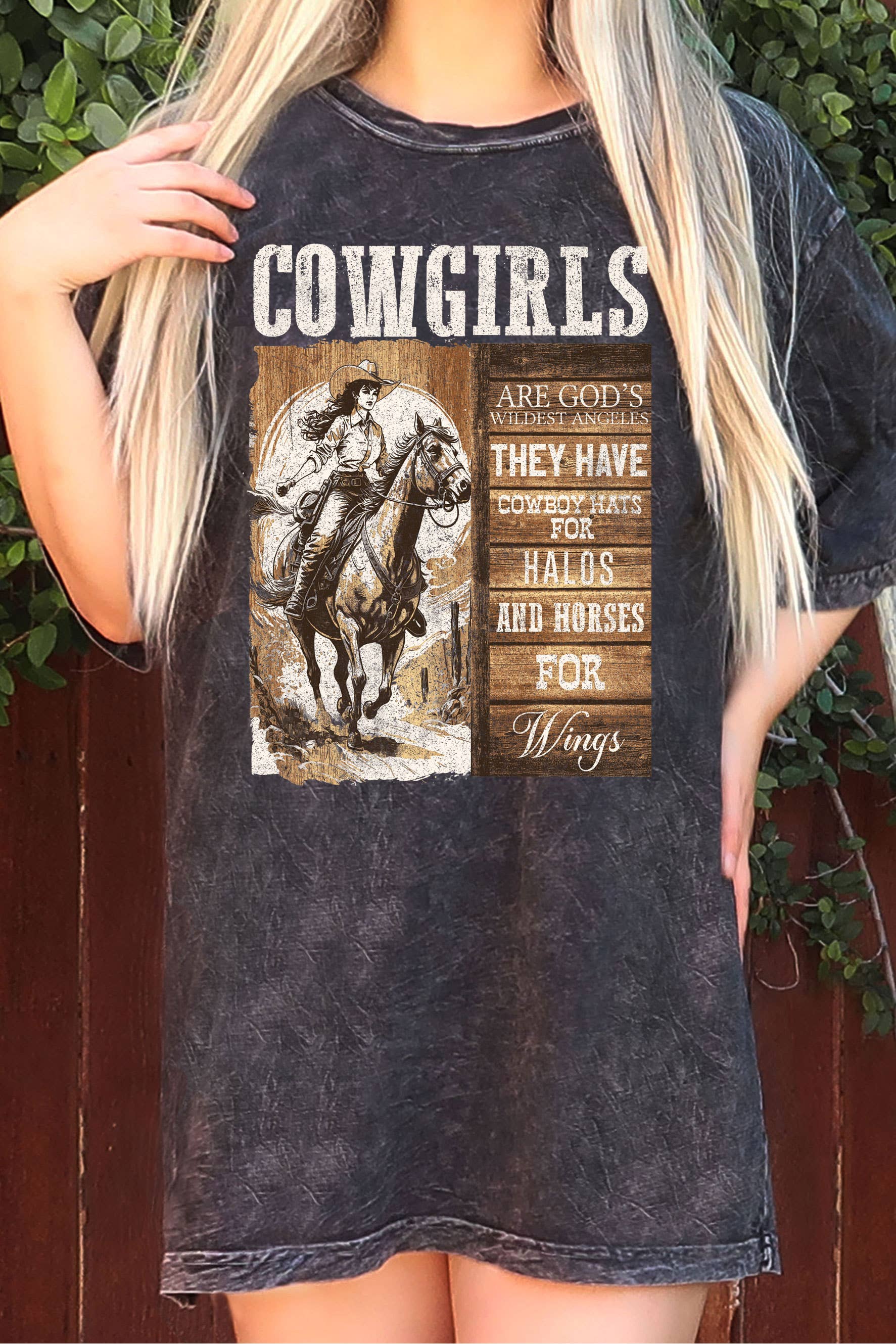 Riding Cowgirls Oversize Mineral Graphic Tshirt Hoodie, Sweatshirt | PodTeesHub.com
