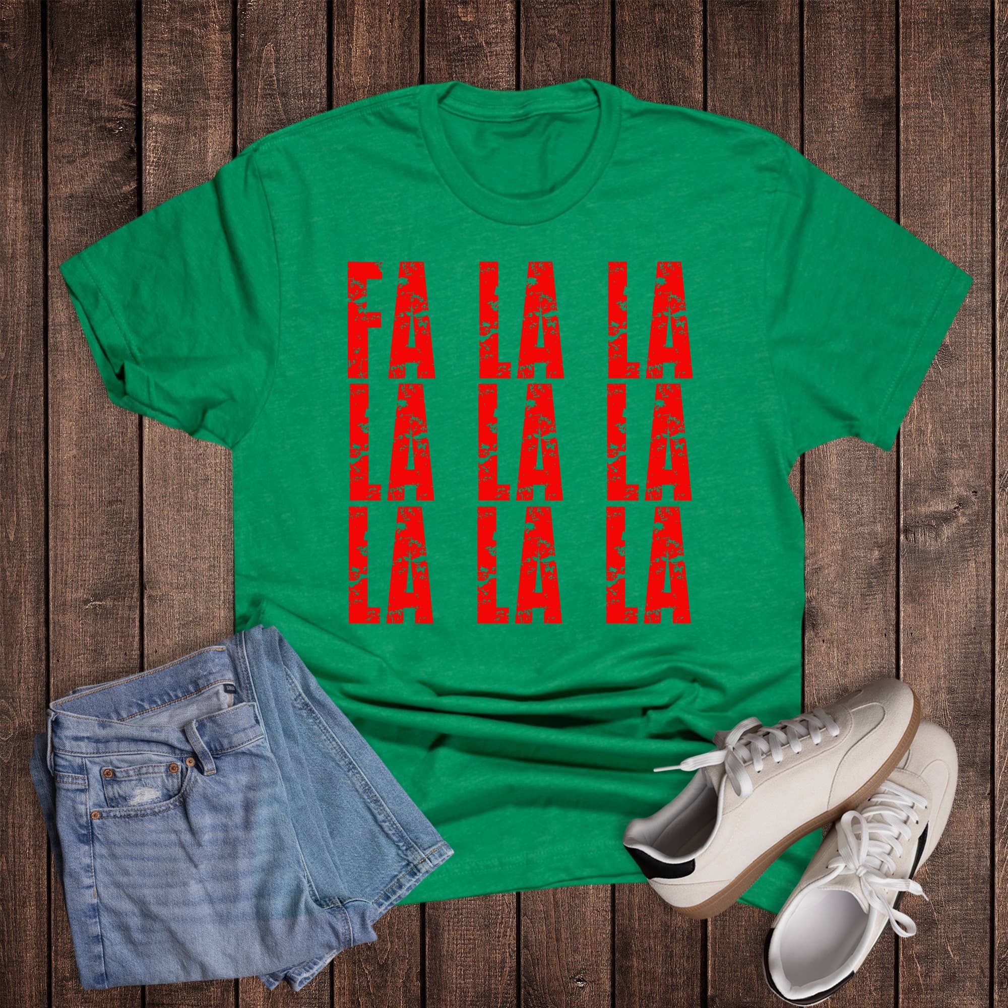Christmas Block Fa La La Graphic Tee Hoodie, Sweatshirt | PodTeesHub.com