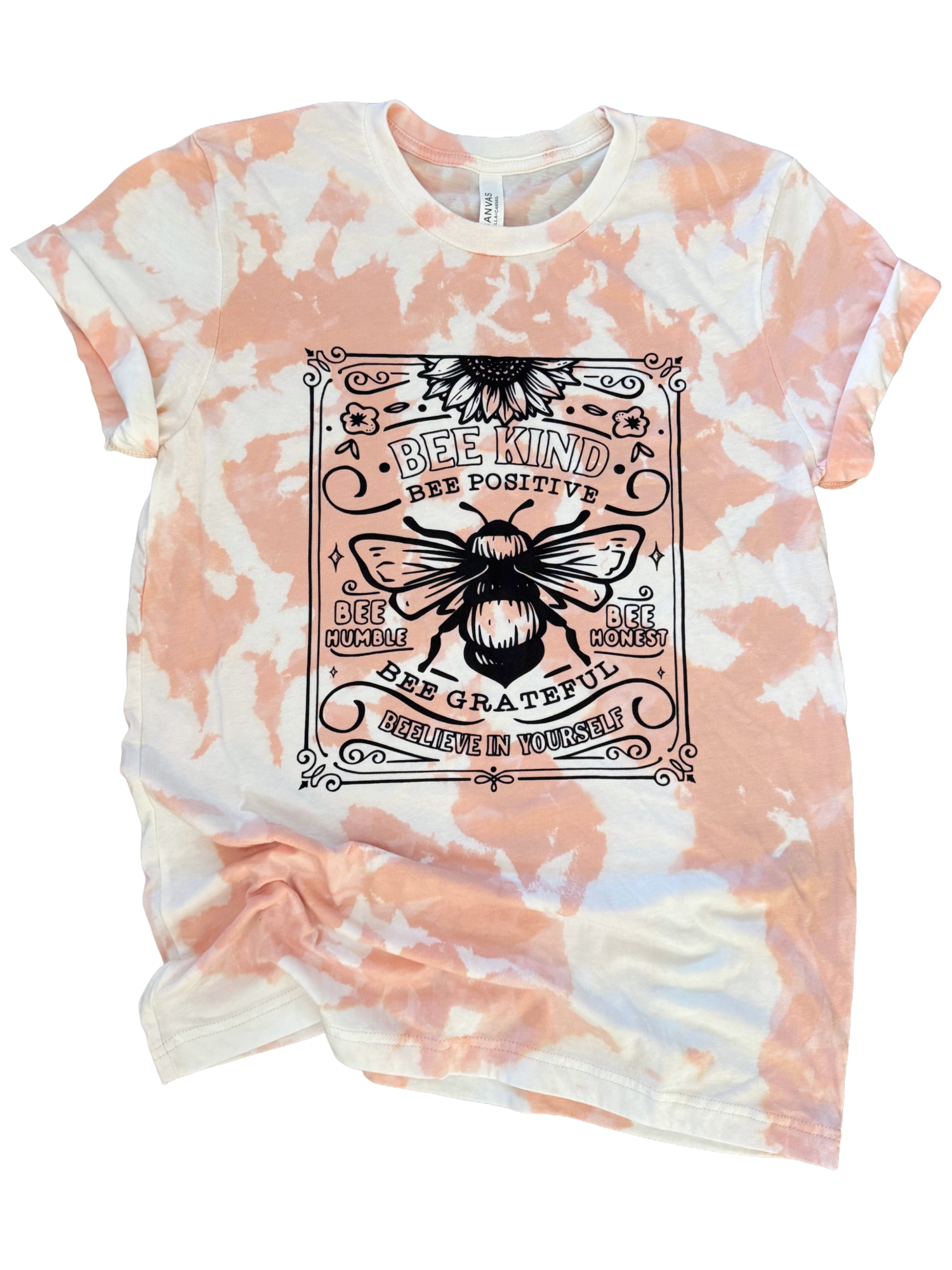 Bee Kind Positivity Tie-Dye Tee Hoodie, Sweatshirt | PodTeesHub.com