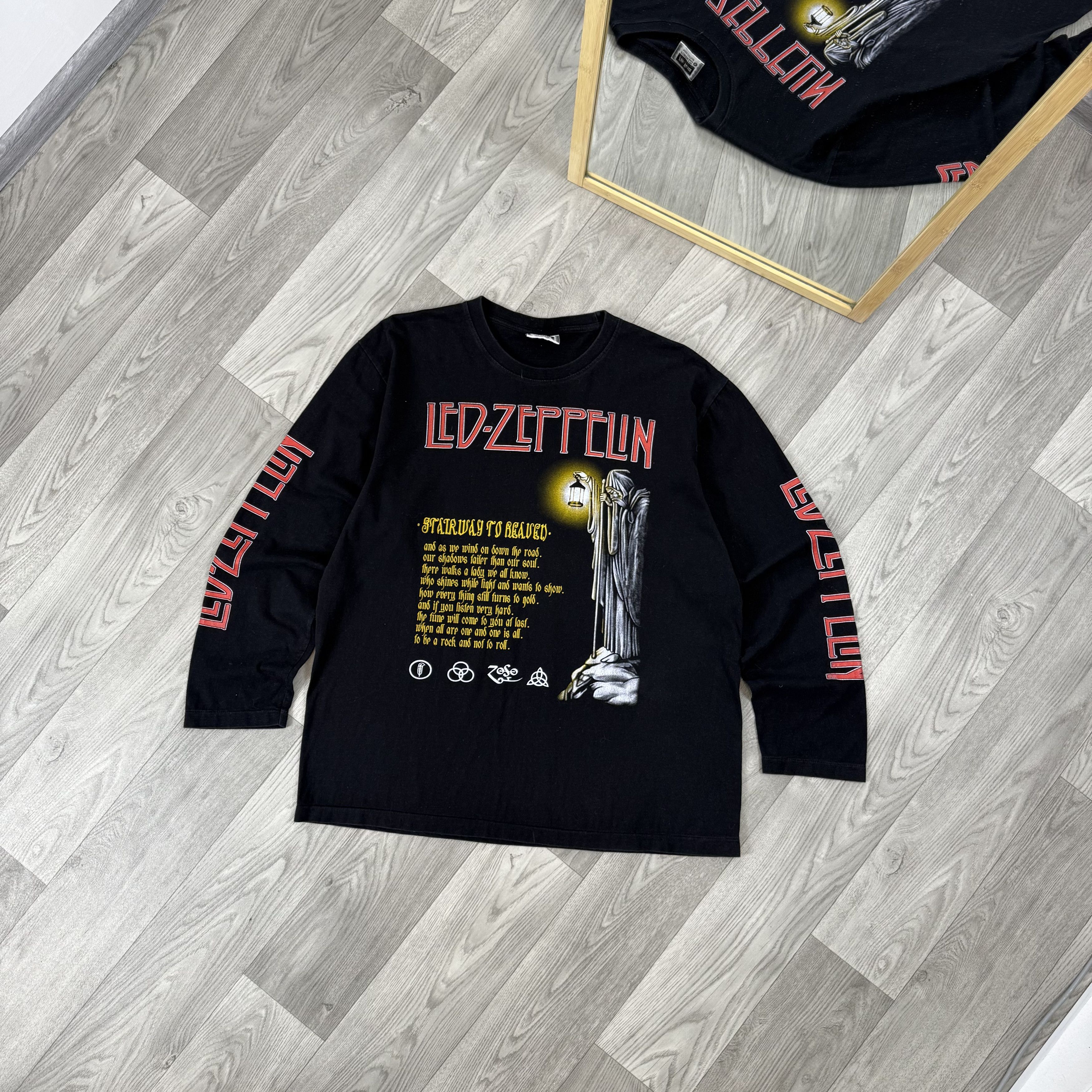 Zeppelin Vintage Led Zeppelin 90s Black Graphic Long Sleeve Tee Shirt Hoodie, Sweatshirt | PodTeesHub.com