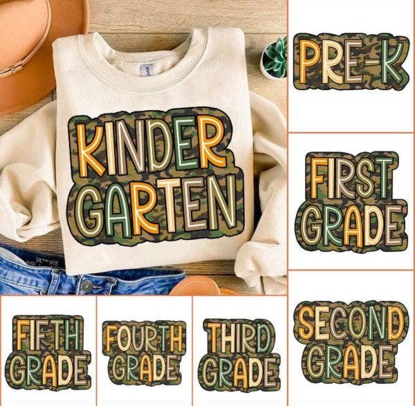 Camo Grade School Youth Graphic Sweatshirt T-Shirts, Hoodie | PodTeesHub.com