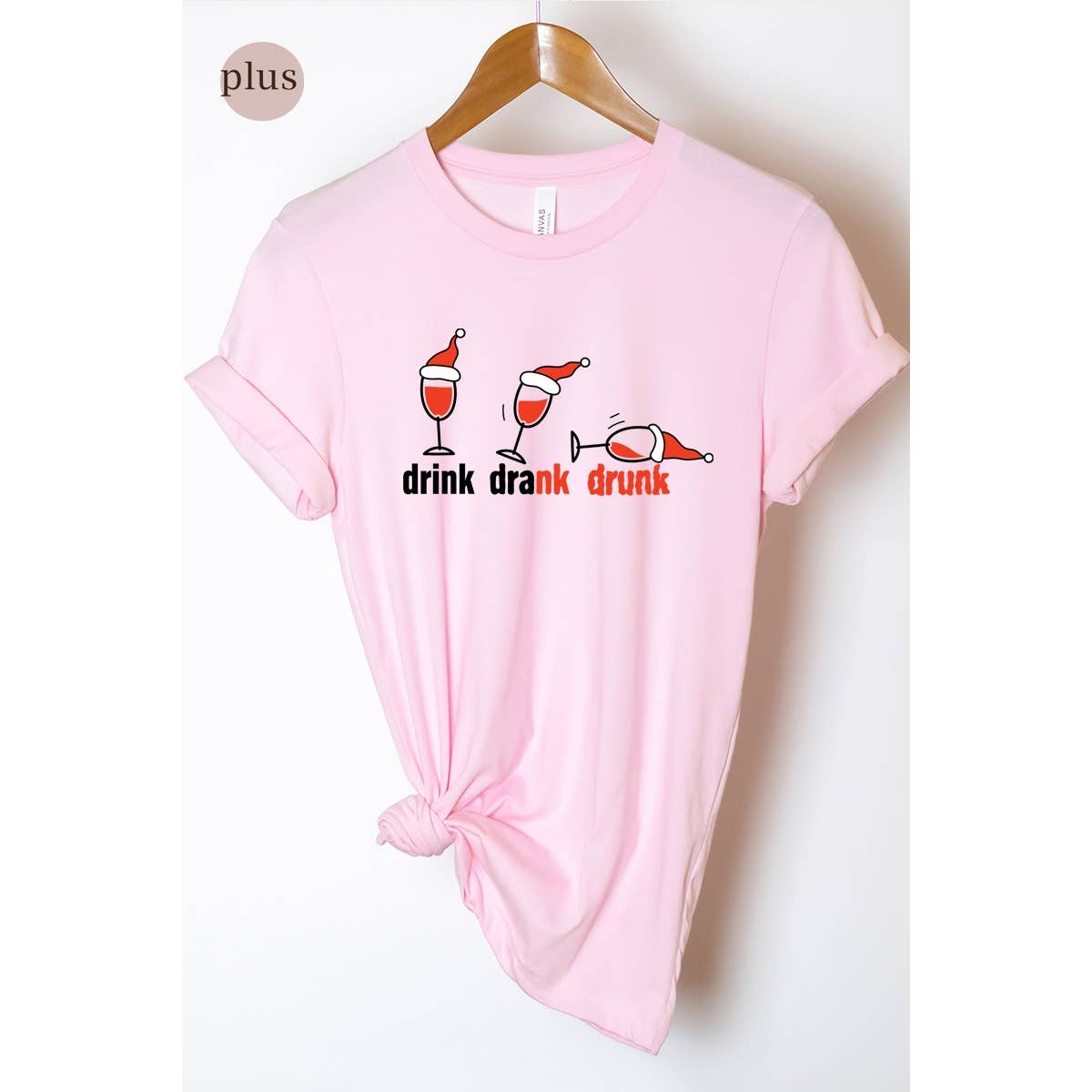 Drink Drank Drunk Christmas Vintage Graphic Tee  Plus Hoodie, Sweatshirt | PodTeesHub.com