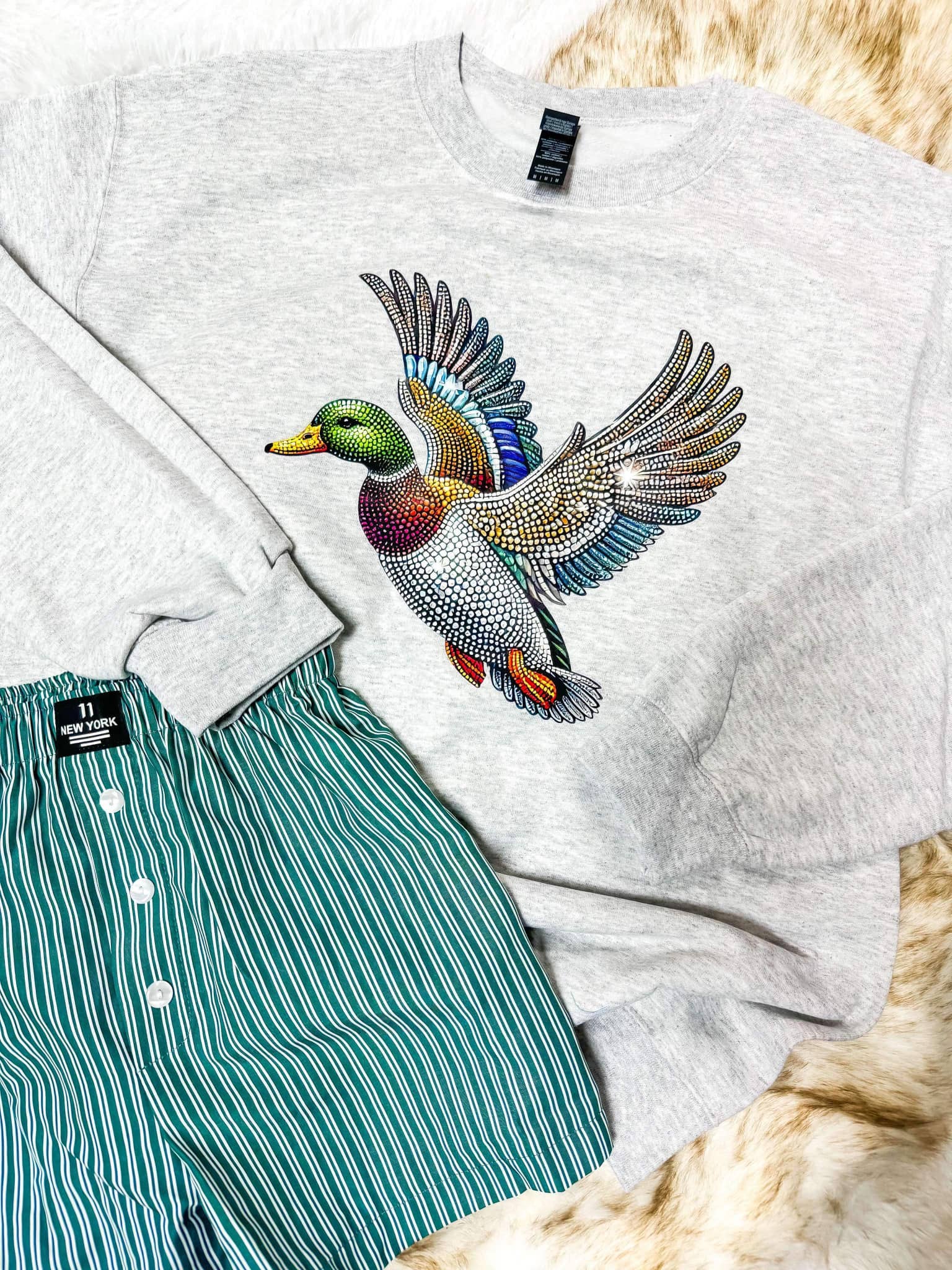 Feaux Rhinestone Mallard Dtf Sweatshirt T-Shirts, Hoodie | PodTeesHub.com