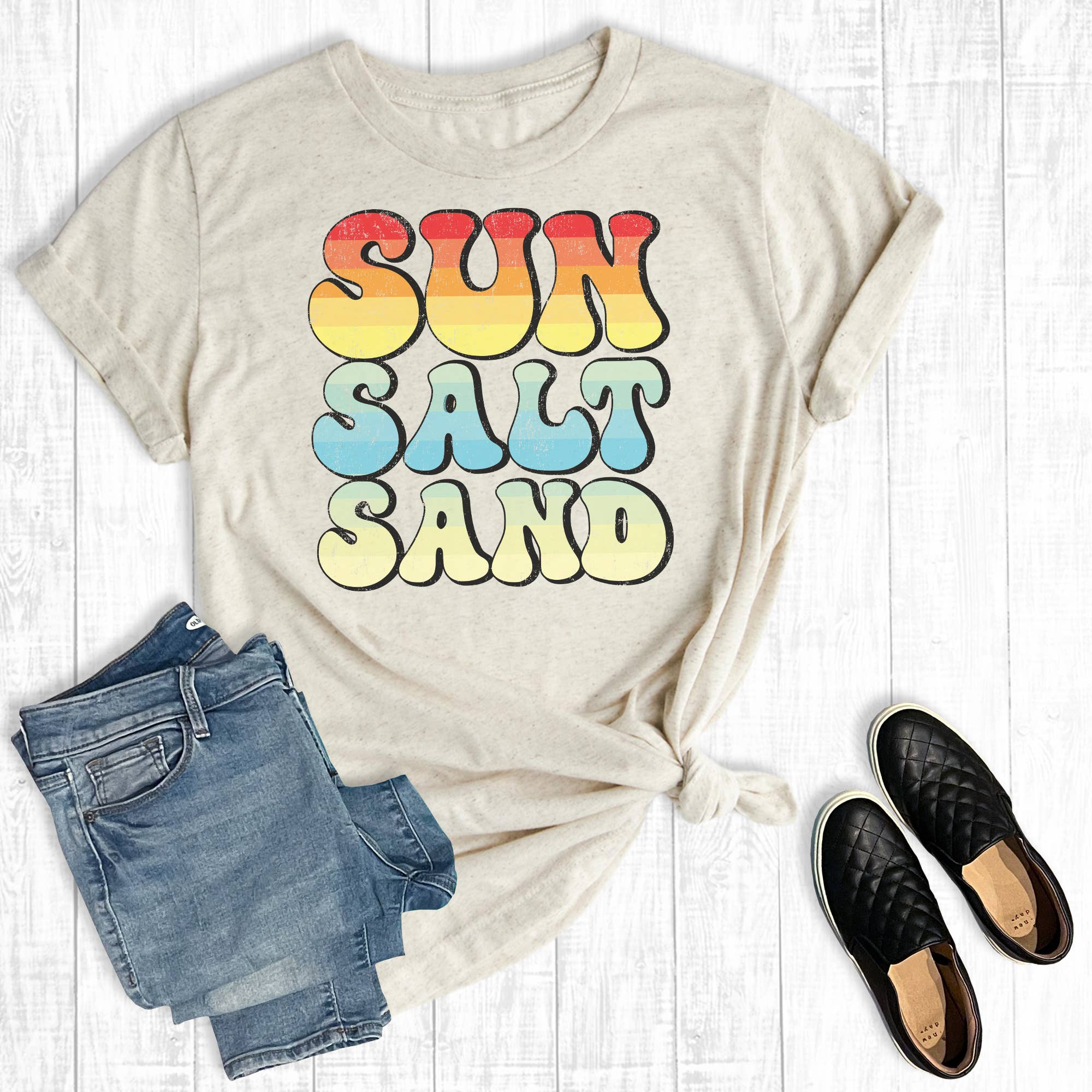 Summer Vacation Sun Salt Sand Graphic Tee Hoodie, Sweatshirt | PodTeesHub.com