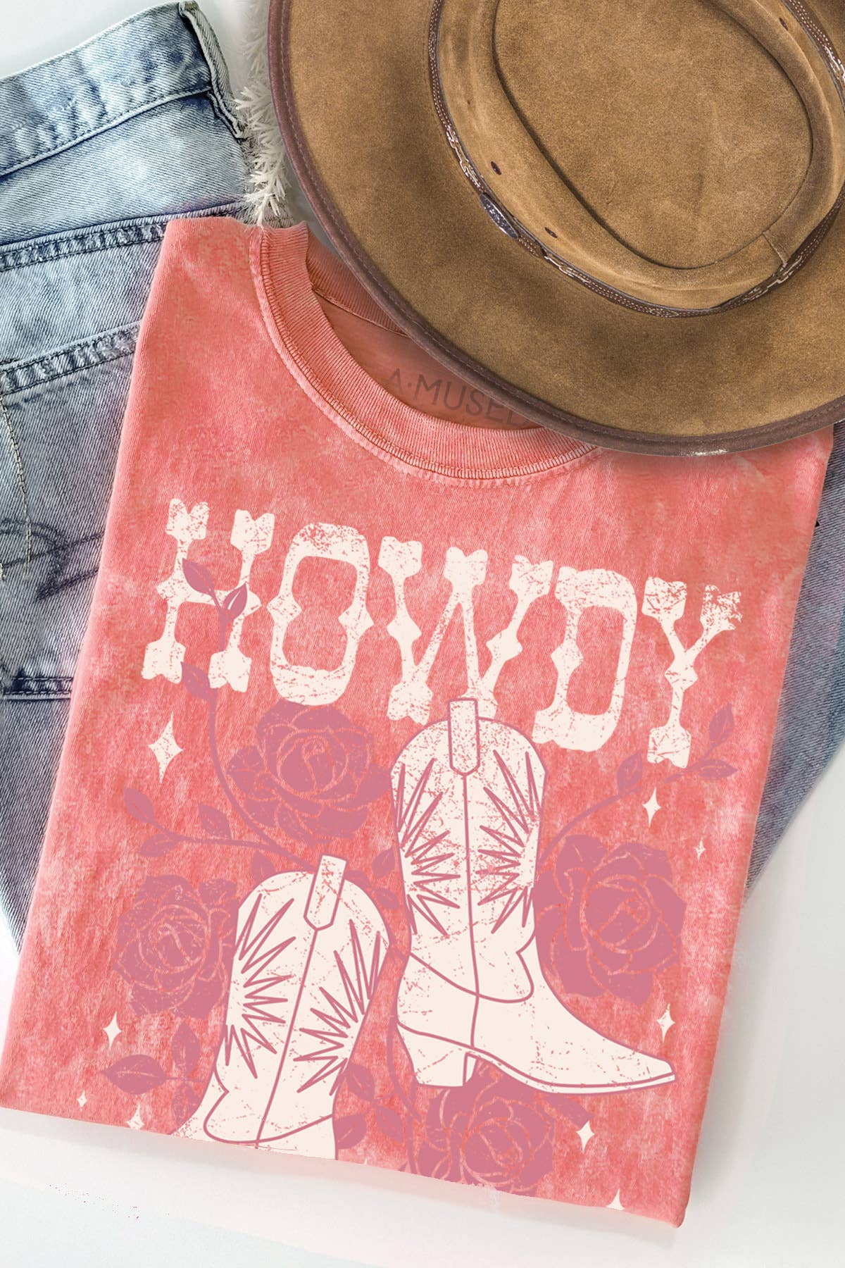 Howdy Cowgirl Boots - Mineral Wash T-Shirt Hoodie, Sweatshirt | PodTeesHub.com