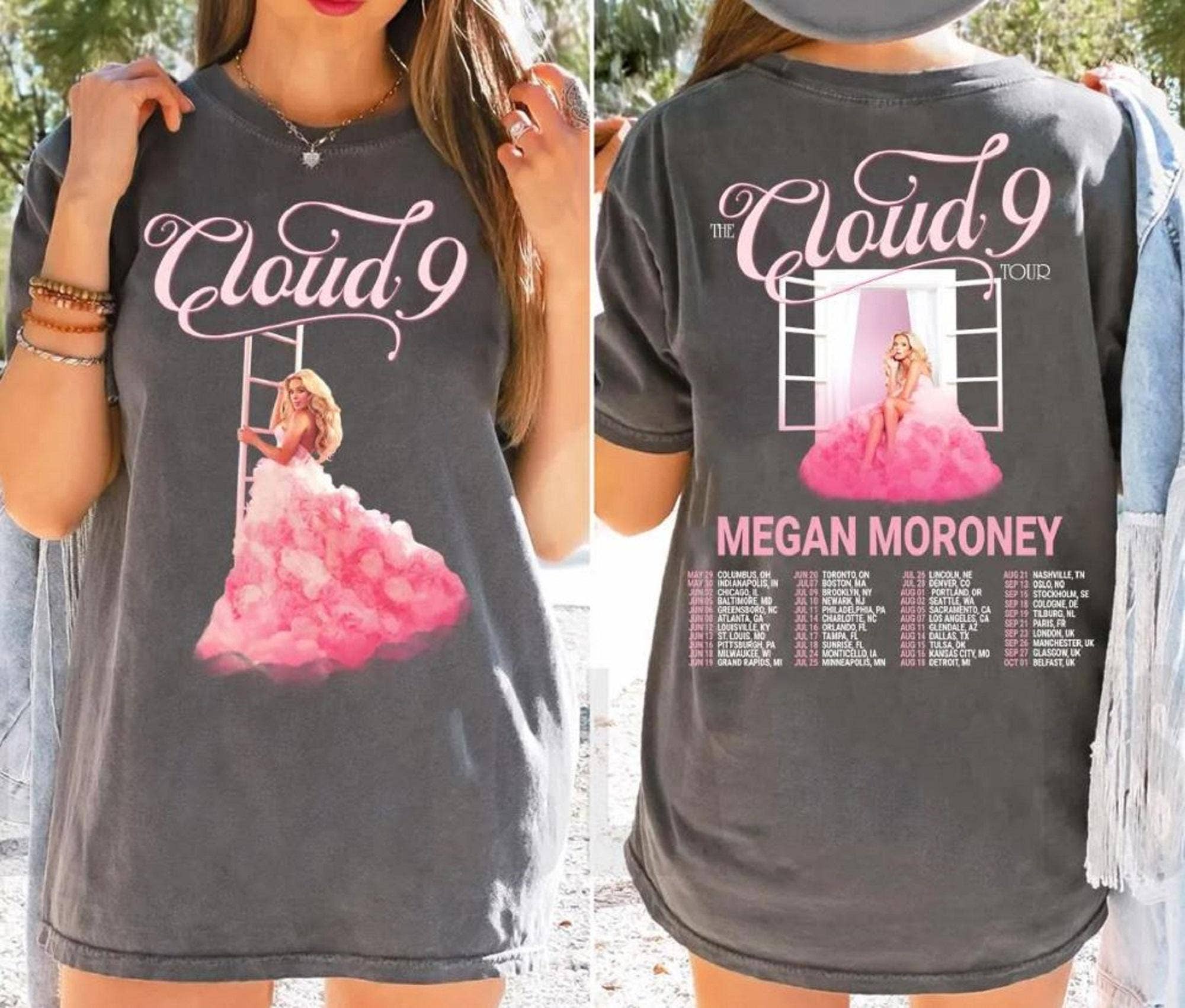 Vintage Megan Moroney Cloud 9 Tour Country Music Shirt Hoodie, Sweatshirt | PodTeesHub.com