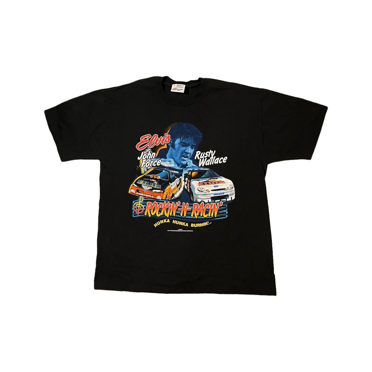 Nascar X Vintage 1998 Elvis Nascar Rusty Wallace John Force Tee Hoodie, Sweatshirt | PodTeesHub.com