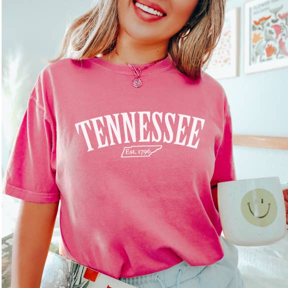 Tennessee Est. Tshirt, Comfort Colors Crunchberry Hoodie, Sweatshirt | PodTeesHub.com