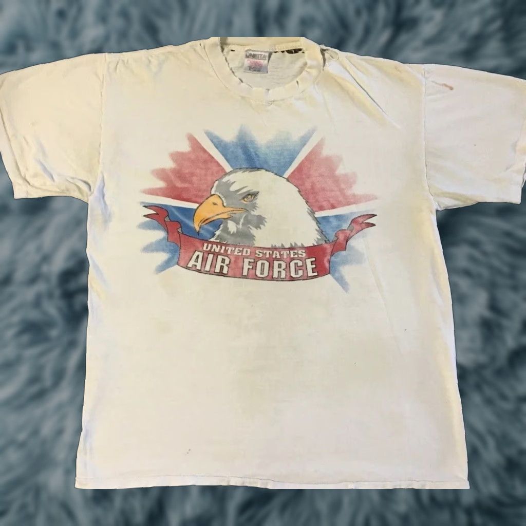 Vintage Us Air Force Shirt Xl Distressed Thrashed Eagle 90s Military Army Grunge Single Stit Hoodie, Sweatshirt