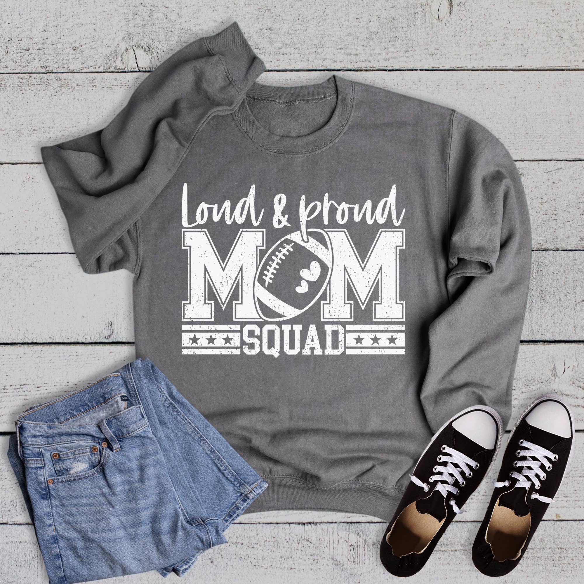 Loud Proud Football Mom Squad Sweatshirt T-Shirts, Hoodie | PodTeesHub.com