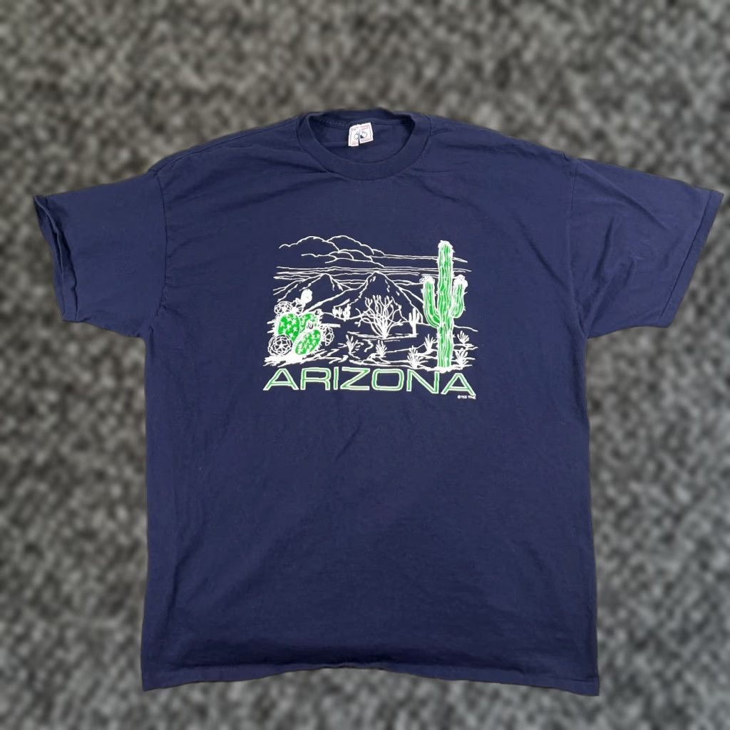 Vintage Arizona Shirt 2xl Cotton Crew Neck Short Sleeve Blue 90s Travel Graphic Print Men Hs Hoodie, Sweatshirt