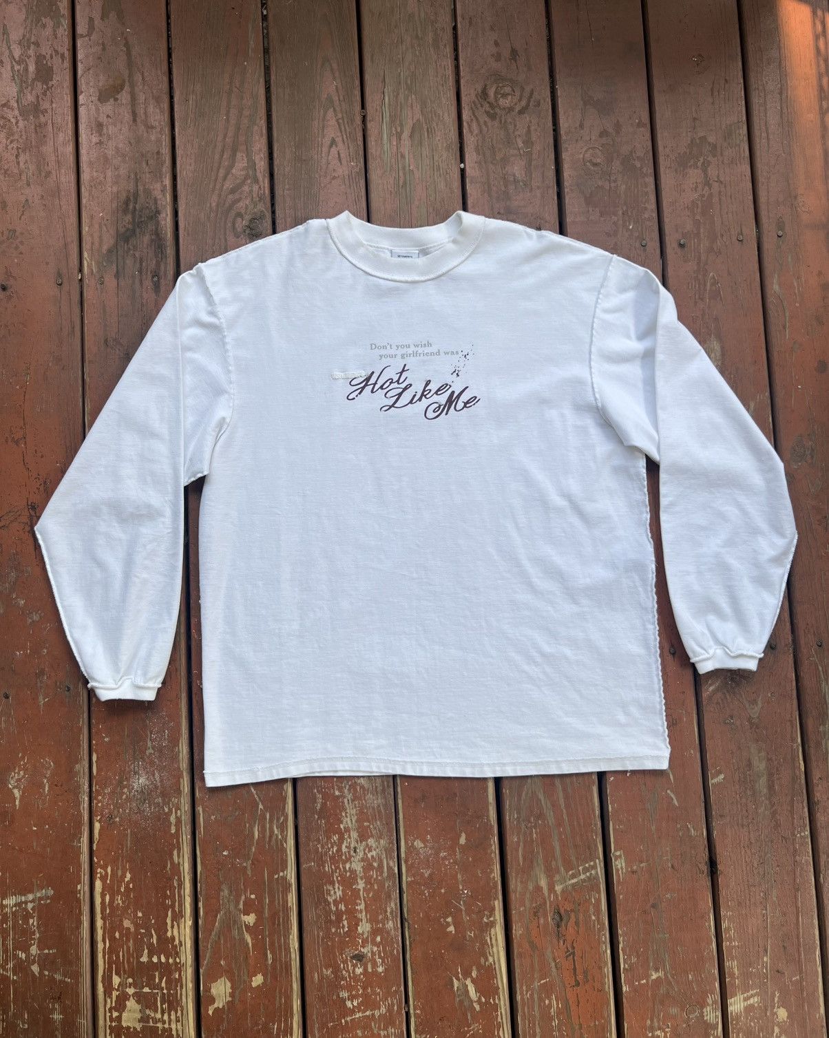 Vetements Inside Out Hot Like Me Long Sleeve Shirt Hoodie, Sweatshirt | PodTeesHub.com
