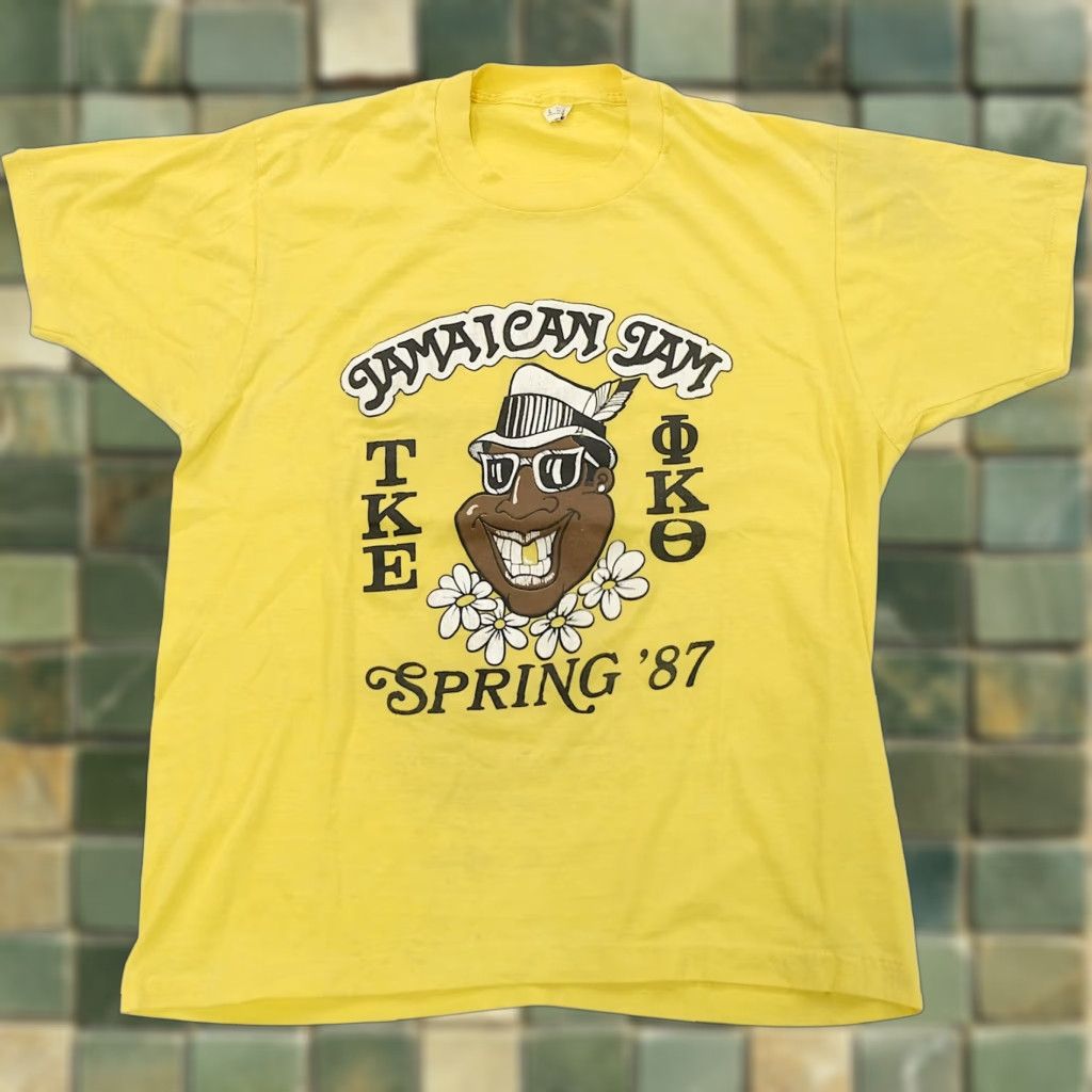 Vintage Rare Jamaica 1987 T Shirt 80s Tau Kappa Epsilon Phi Kappa Theta Yellow Screen Stars Hoodie, Sweatshirt