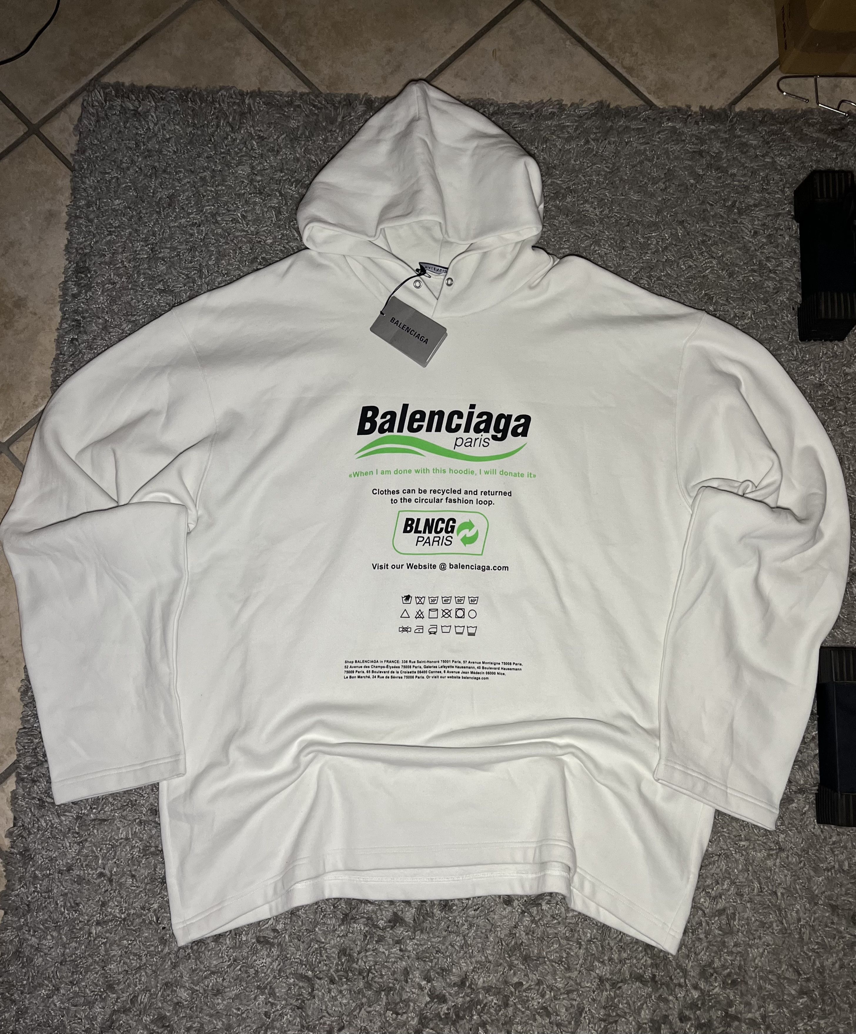 Balenciaga Dry Cleaning White Hoodie New T-Shirts, Sweatshirt | PodTeesHub.com