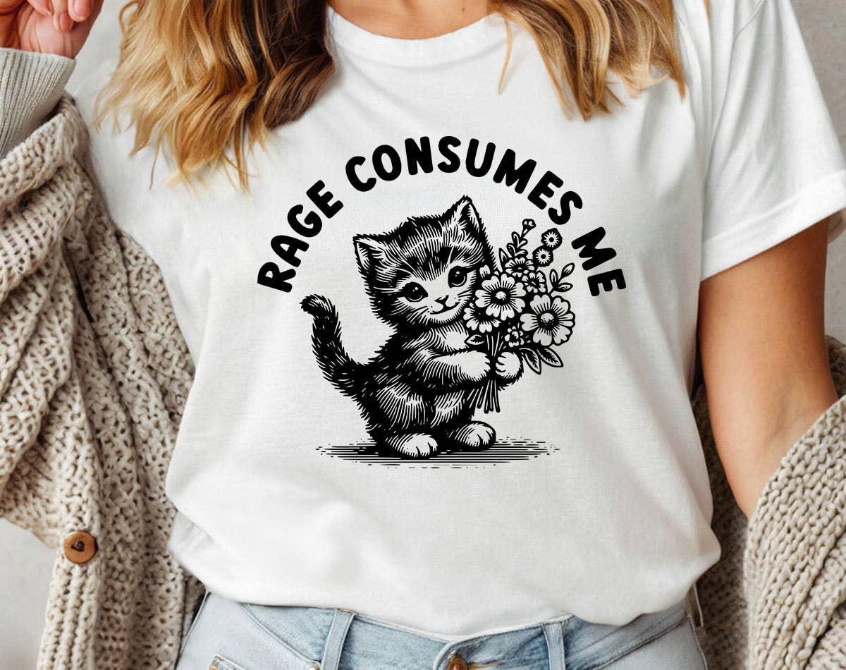 Rage Consumes Me Kitten Black - Funny Weird Animal T-Shirt Hoodie, Sweatshirt | PodTeesHub.com