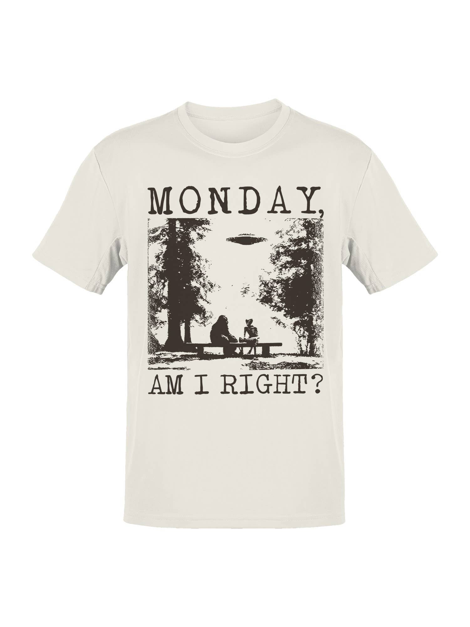 Monday Humor Ufo and Sasquatch Men's T-Shirt Hoodie, Sweatshirt | PodTeesHub.com