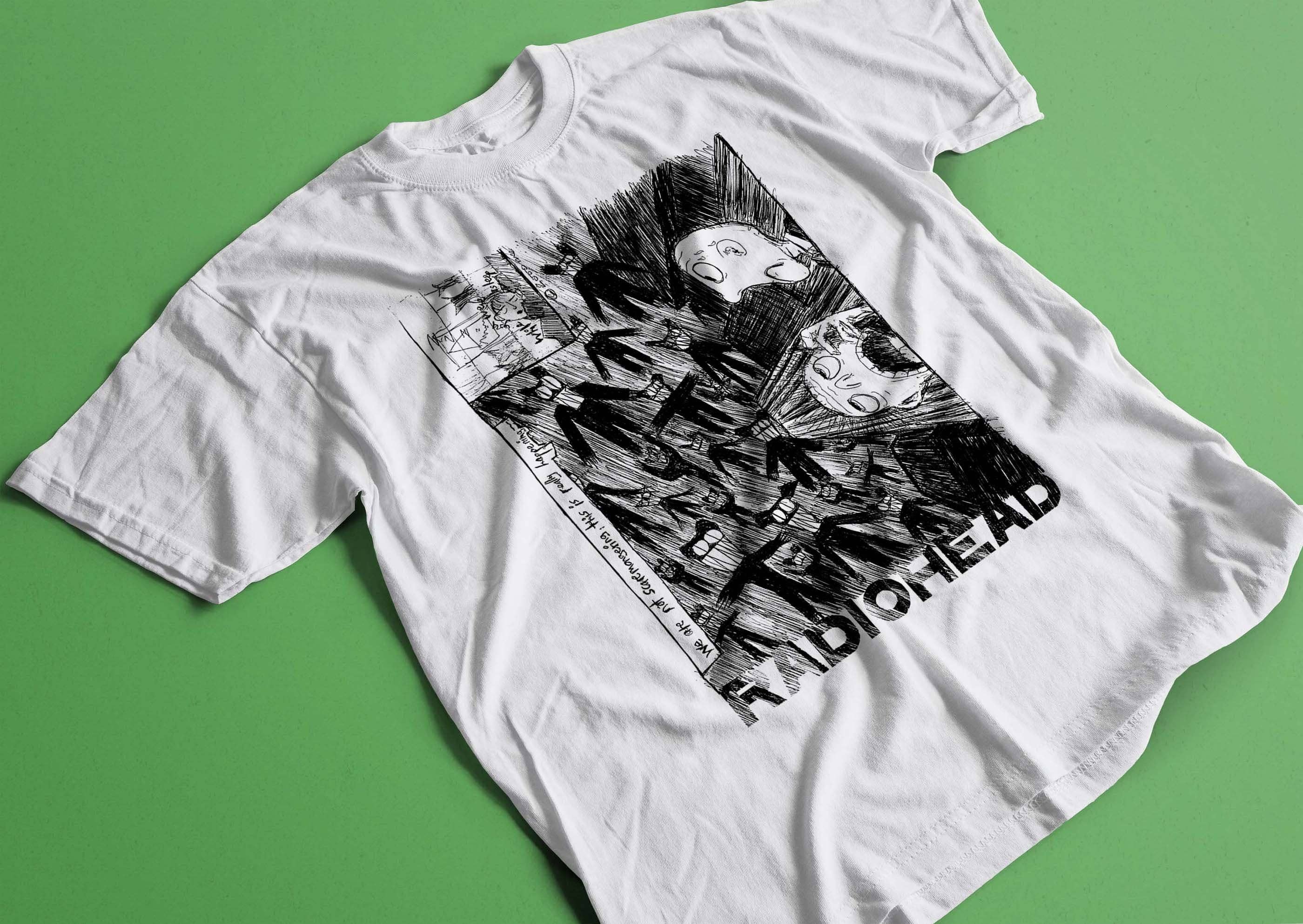 Retro Radiohead Scribble Band T-Shirt Hoodie, Sweatshirt | PodTeesHub.com