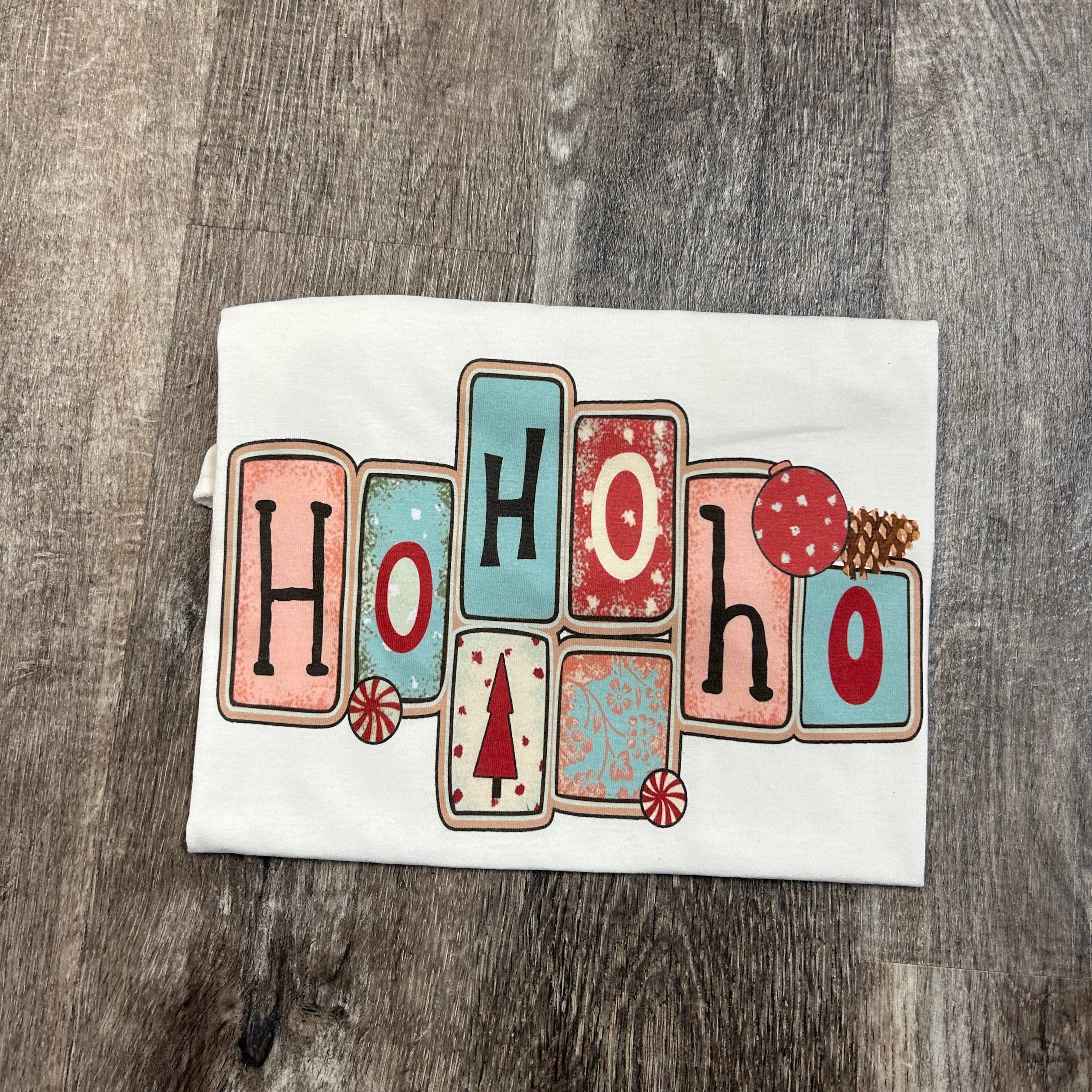 Ho Ho Ho On White Tee Hoodie, Sweatshirt | PodTeesHub.com