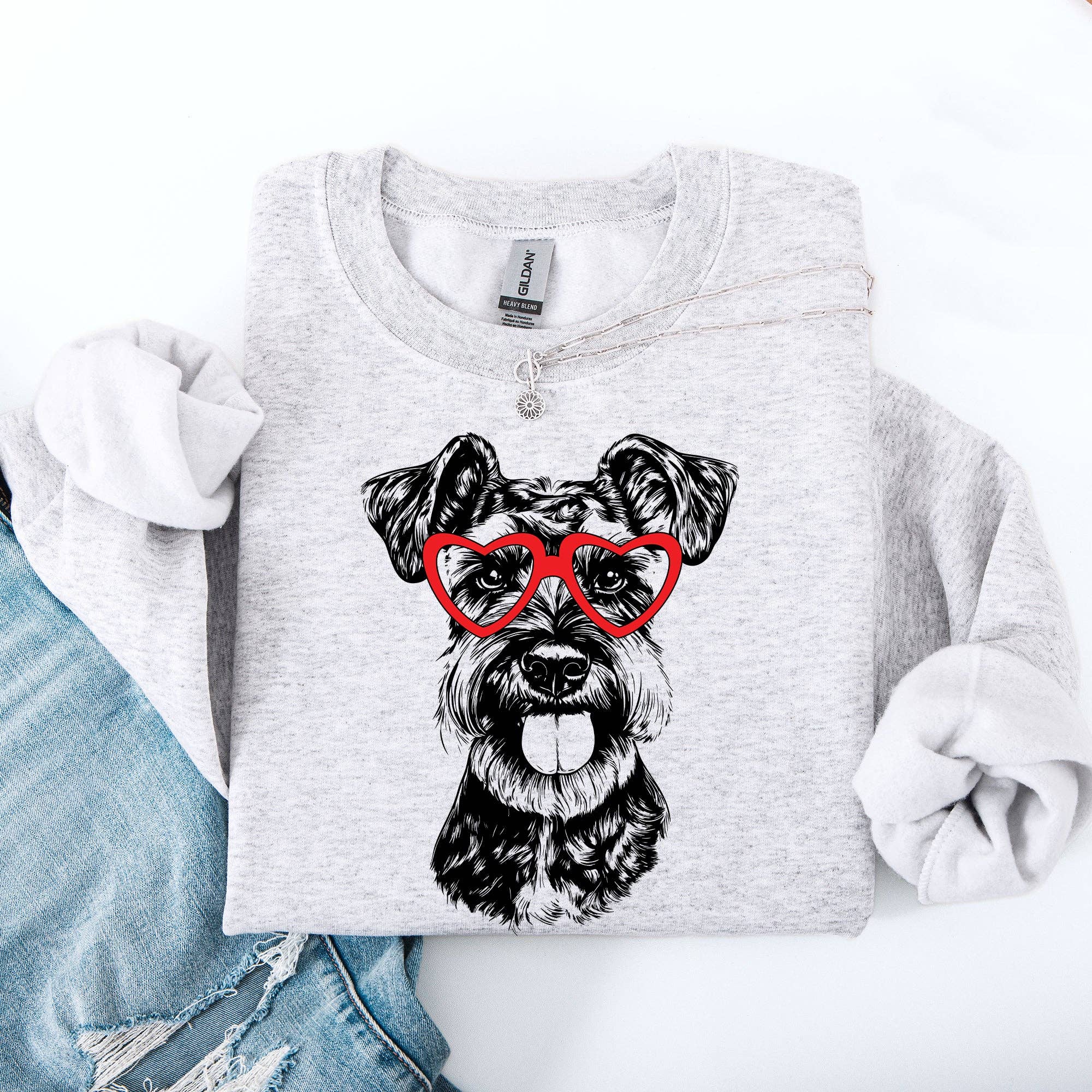 Schnauzer, Pet, Dog Breed, Valentine's Sweatshirt T-Shirts, Hoodie | PodTeesHub.com