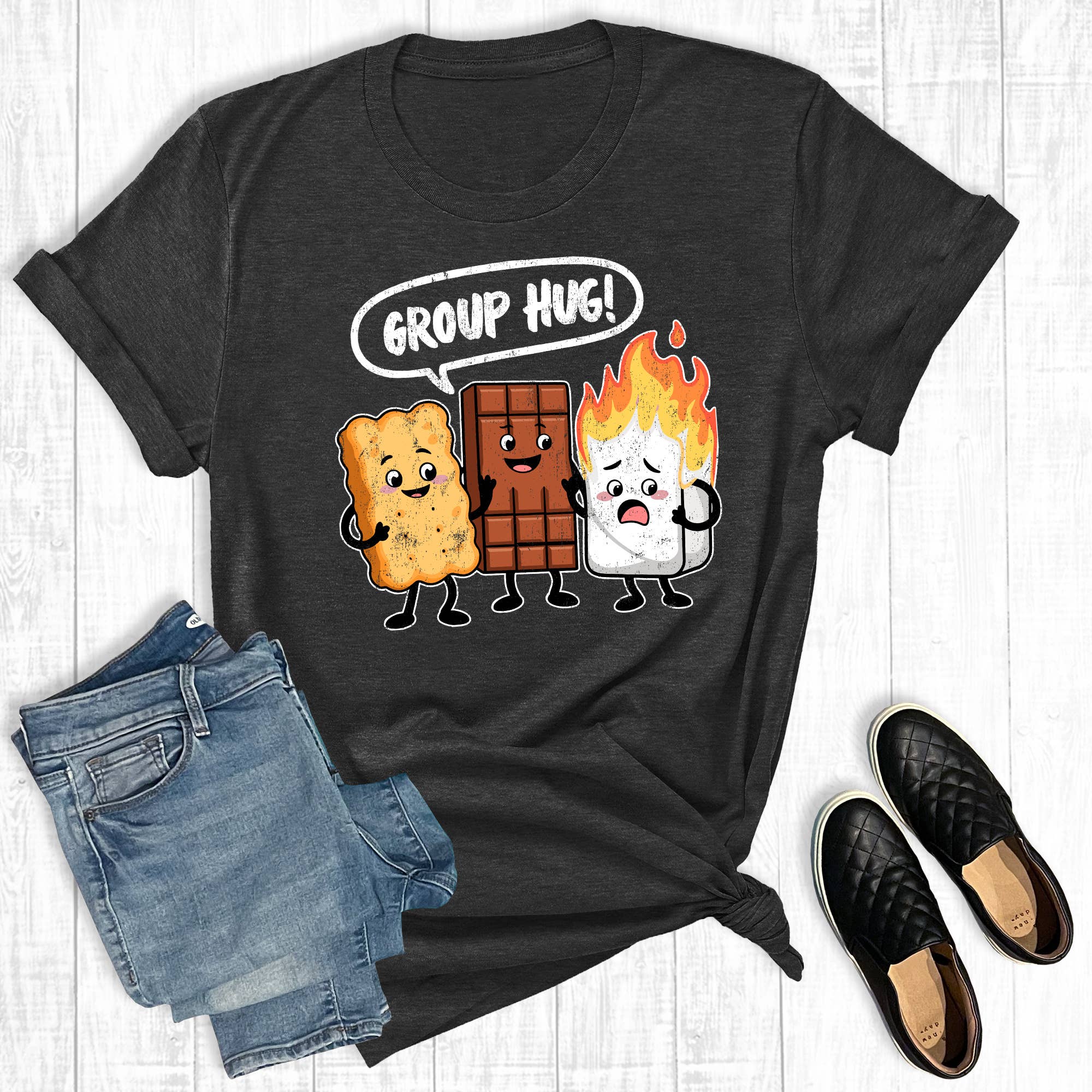 Summertime S'mores Group Hug Graphic Tee Hoodie, Sweatshirt | PodTeesHub.com