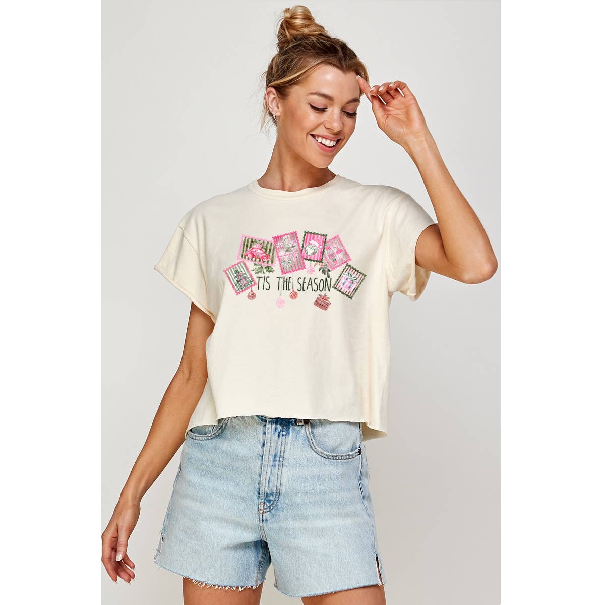 Tis the Season Christmas Vintage Graphic Crop Tee Hoodie, Sweatshirt | PodTeesHub.com