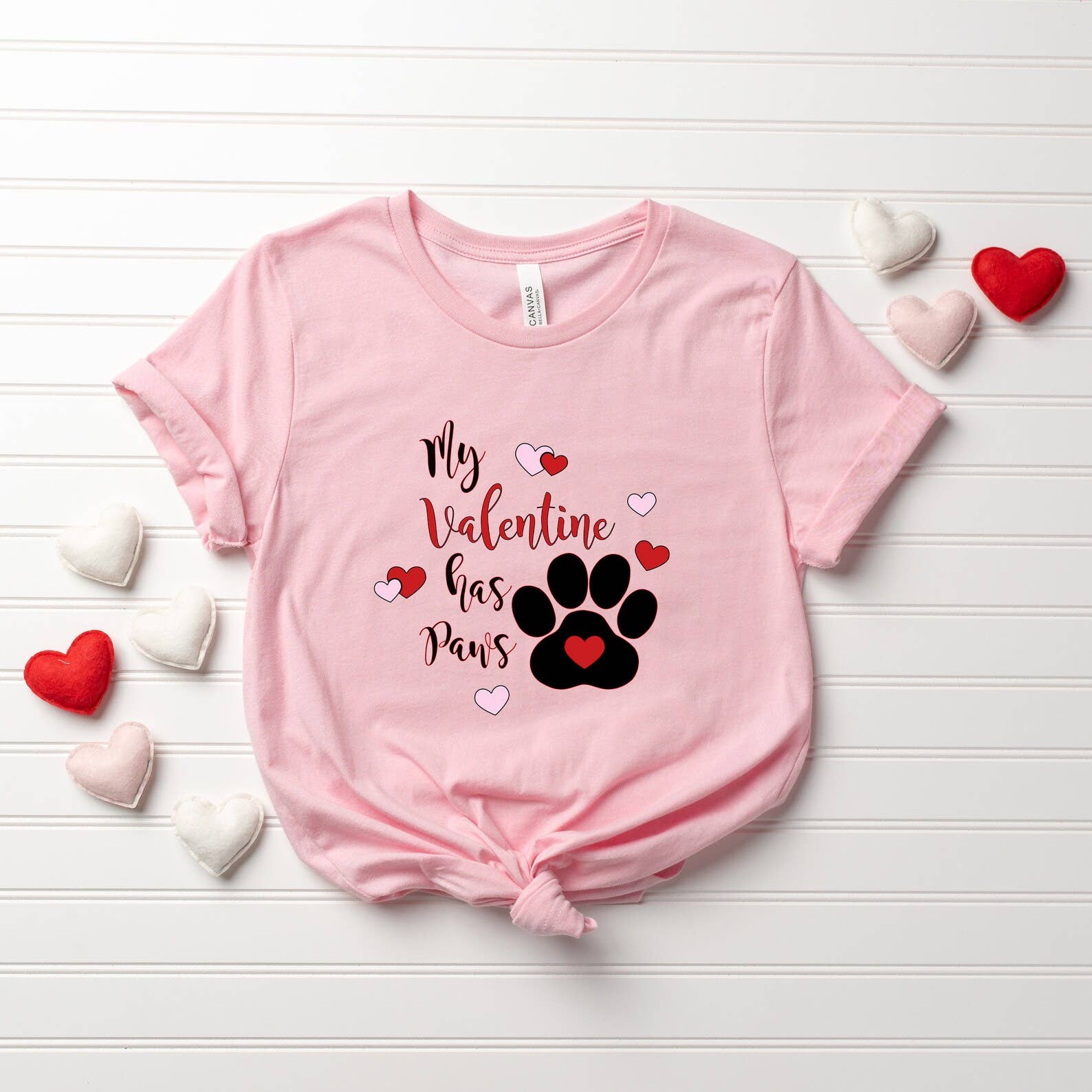 My Valentine Has Paws T-Shirt Hoodie, Sweatshirt | PodTeesHub.com
