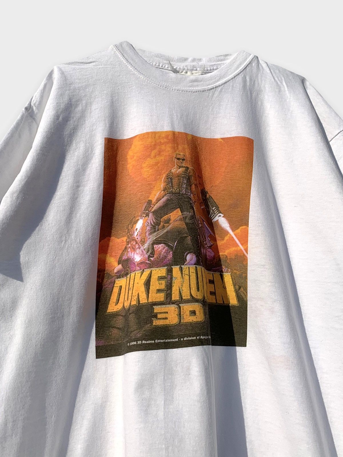 Playstation X Vintage 1996 Vintage Duke Nukem 3d Video Game Promo T Shirt 90s Hoodie, Sweatshirt | PodTeesHub.com