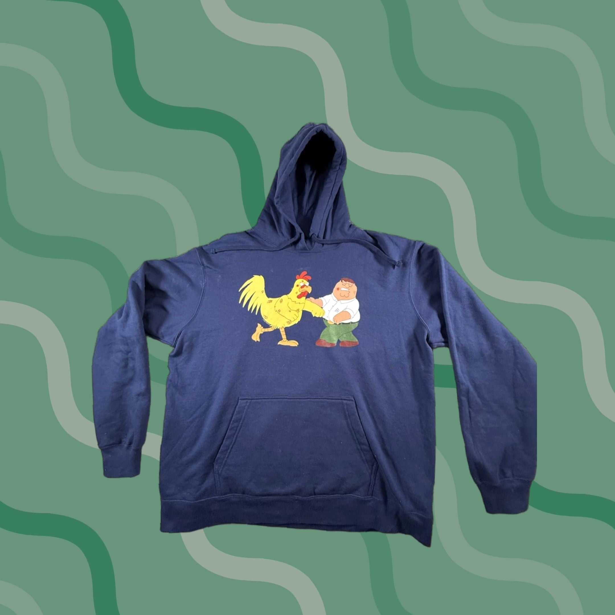 Vintage Family Guy Sweatshirt Mens Xl Blue Peter Hoodie Streetwear T-Shirts | PodTeesHub.com