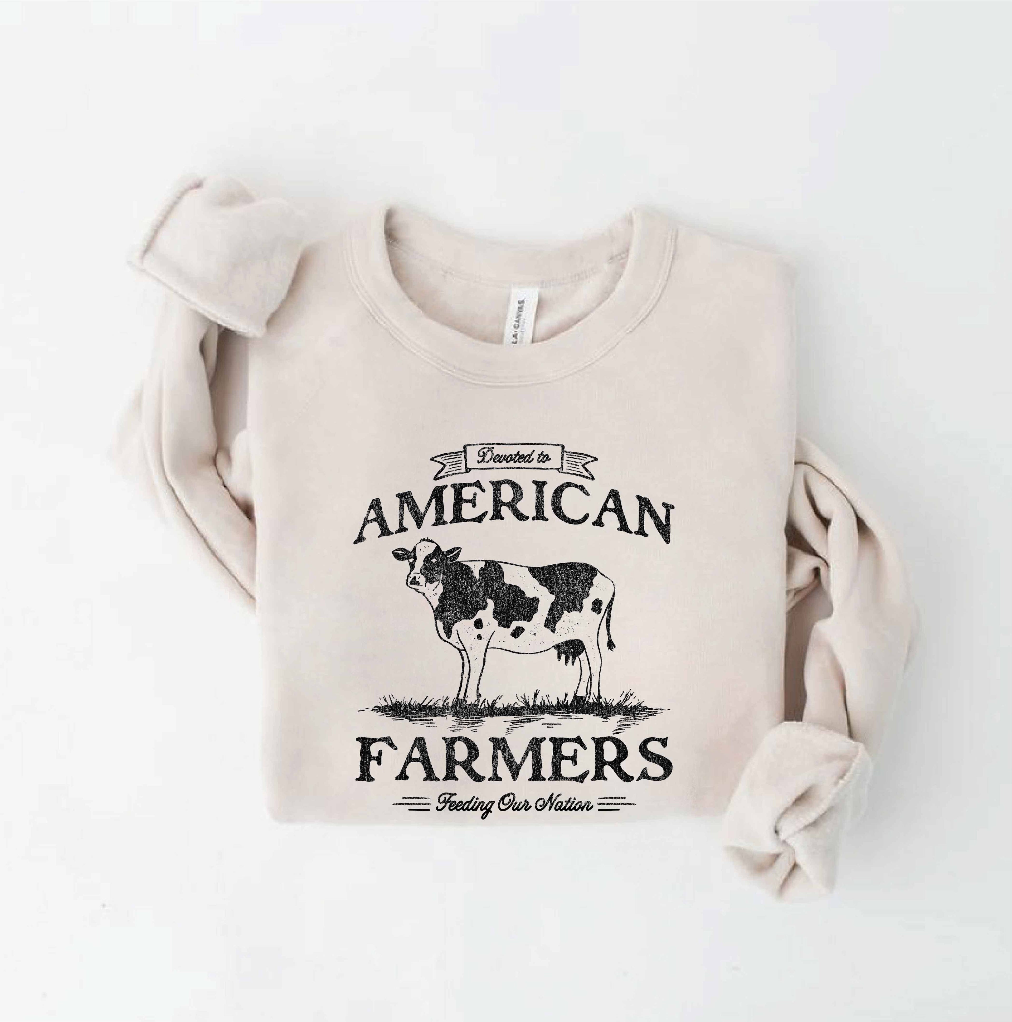 Devoted To American Farmers Sweatshirt T-Shirts, Hoodie | PodTeesHub.com