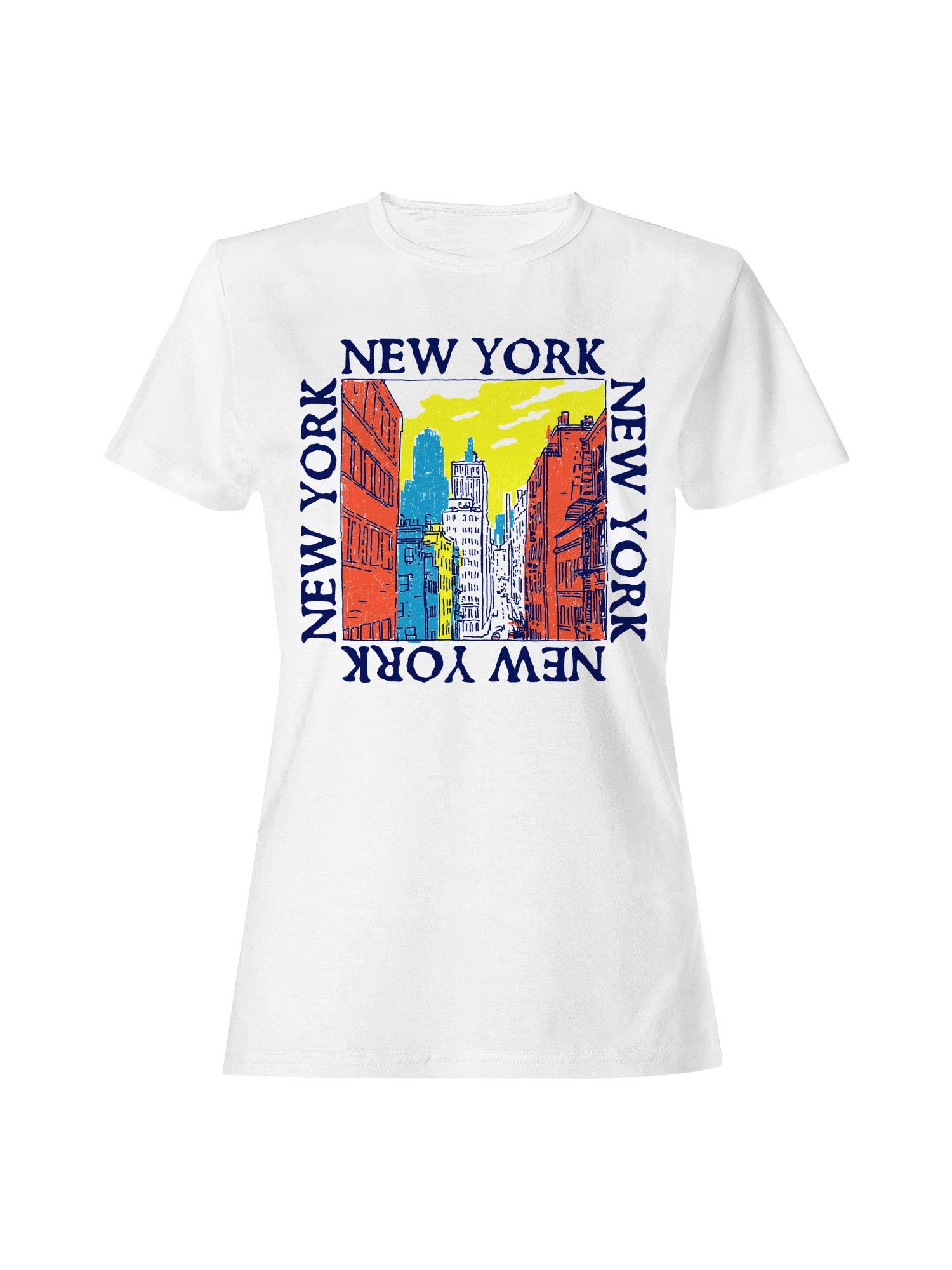 Colorful New York Cityscape Art Women's T-Shirt Hoodie, Sweatshirt | PodTeesHub.com