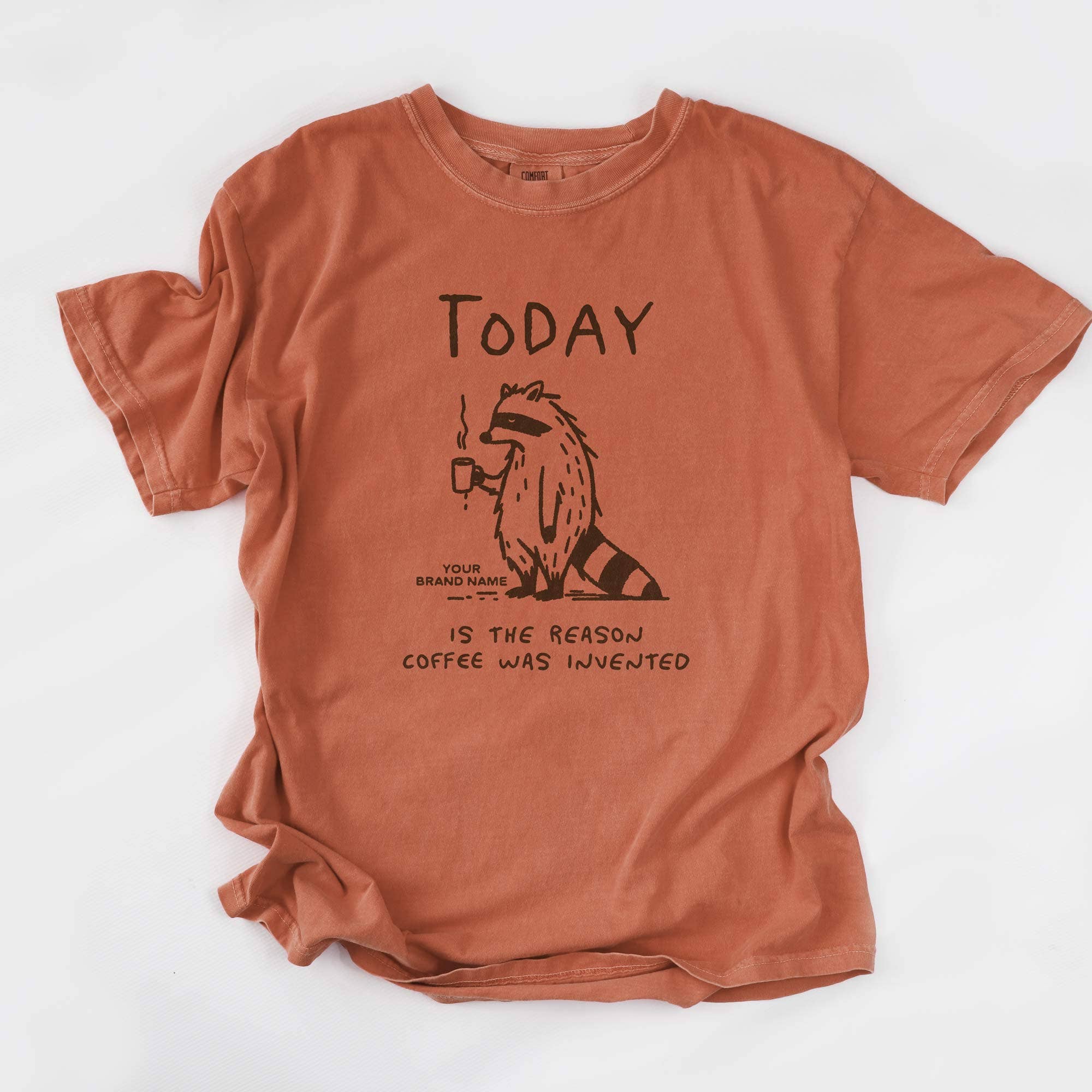 Coffee Raccoon Tee - Personalized Brand Name Hoodie, Sweatshirt | PodTeesHub.com