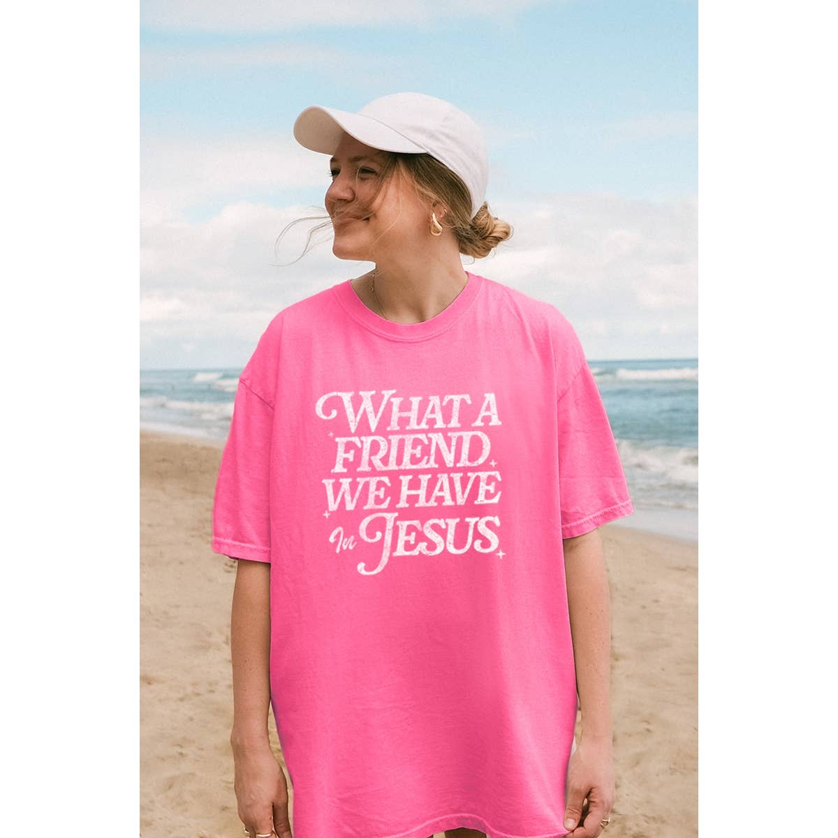 What A Friend We Have in Jejus  Graphic Oversized Tee Hoodie, Sweatshirt | PodTeesHub.com
