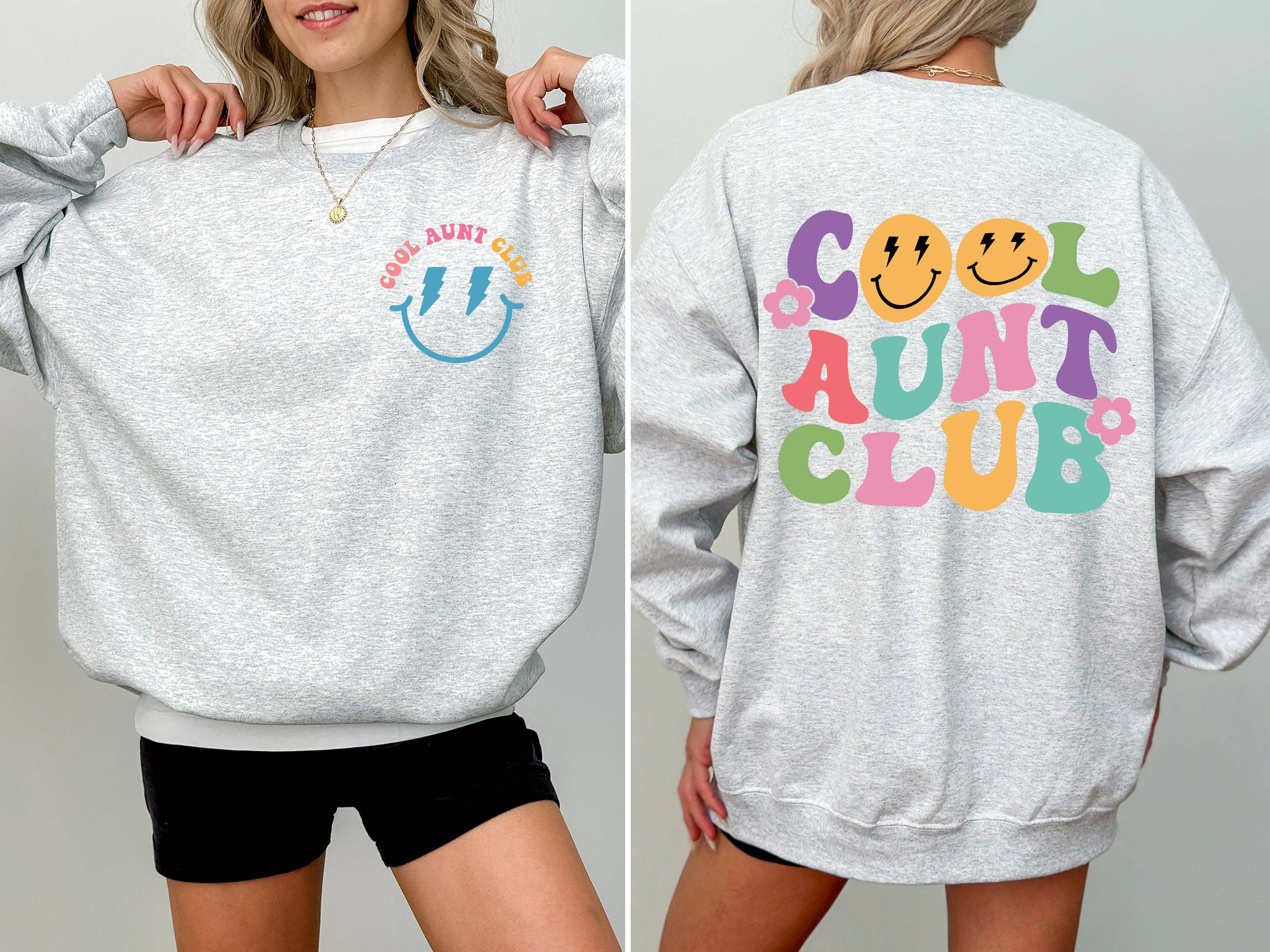 Cool Aunt Club Front and Back Print Sweatshirt T-Shirts, Hoodie | PodTeesHub.com