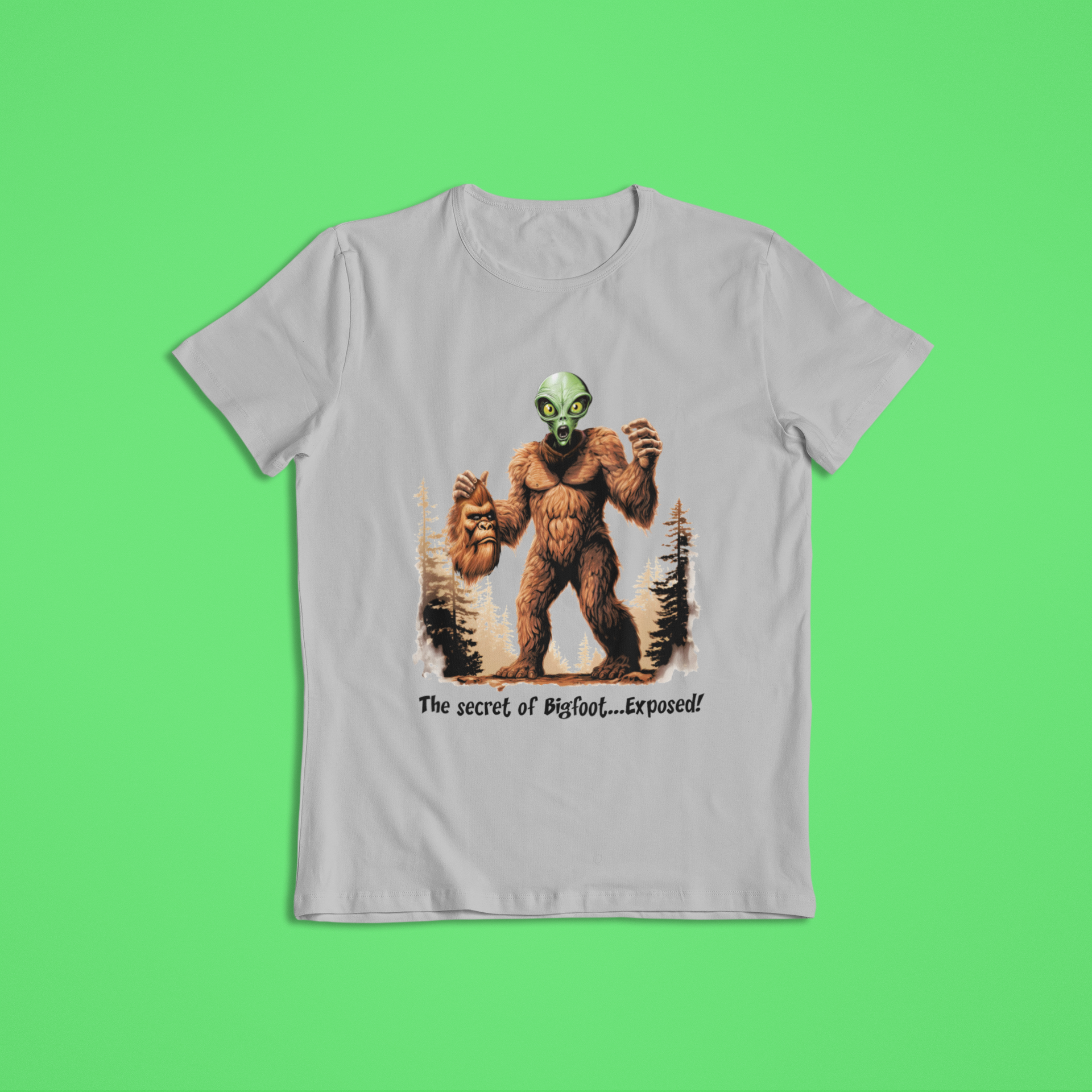 Bigfoot Exposed T-Shirt (Grey) Hoodie, Sweatshirt | PodTeesHub.com