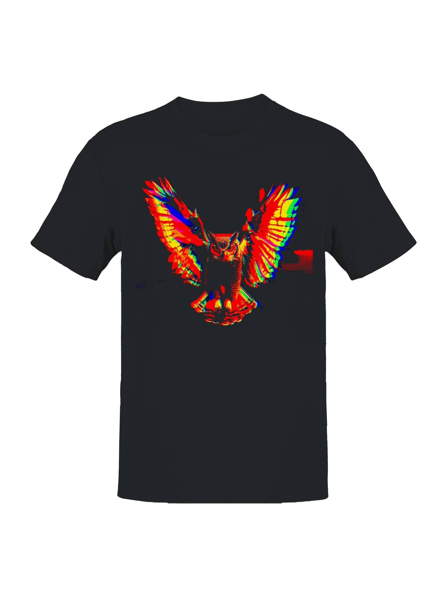 Vibrant Neon Owl Artwork Men's T-Shirt Hoodie, Sweatshirt | PodTeesHub.com
