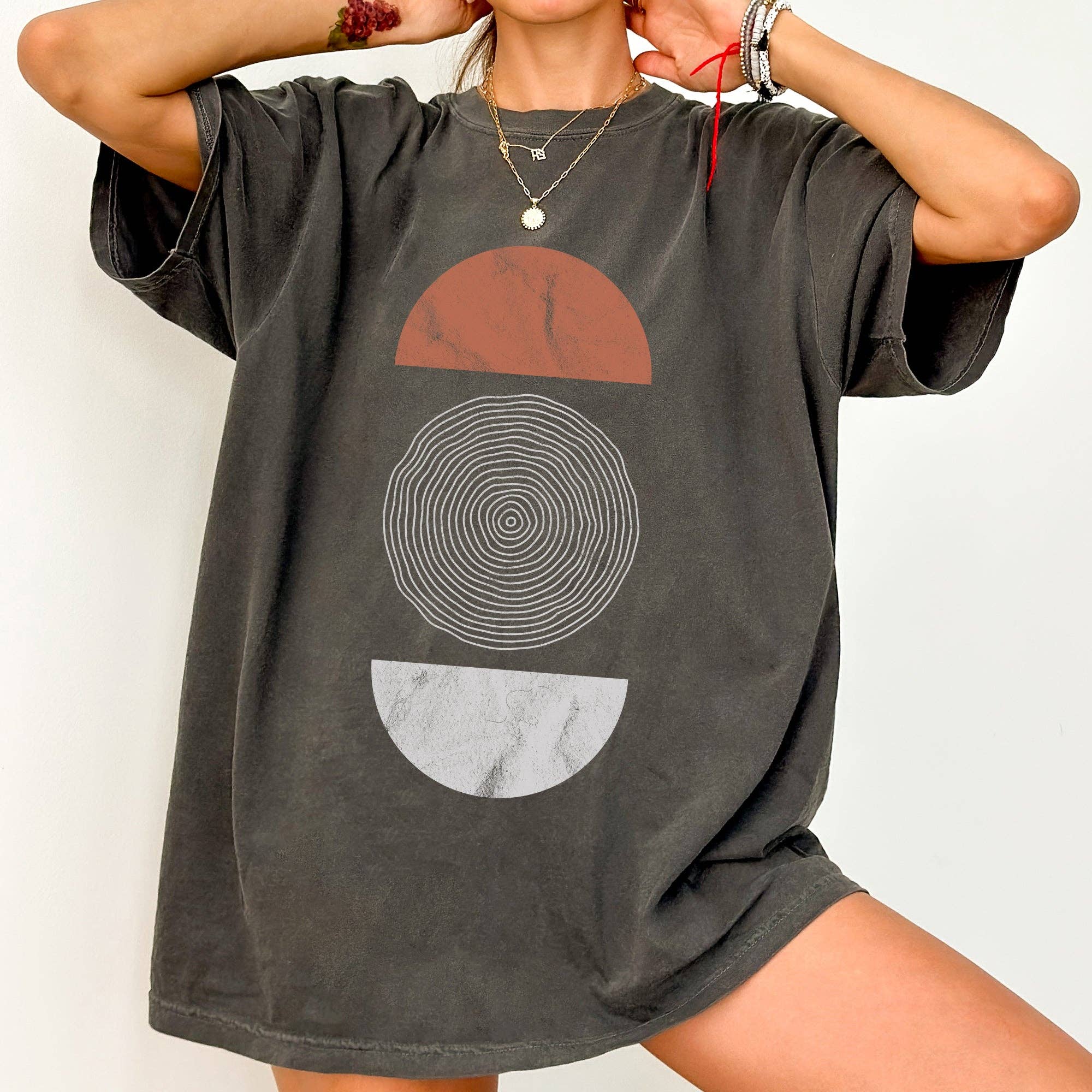 Abstract Geometric Circle Vintage Comfort Colors Tshirt Hoodie, Sweatshirt | PodTeesHub.com