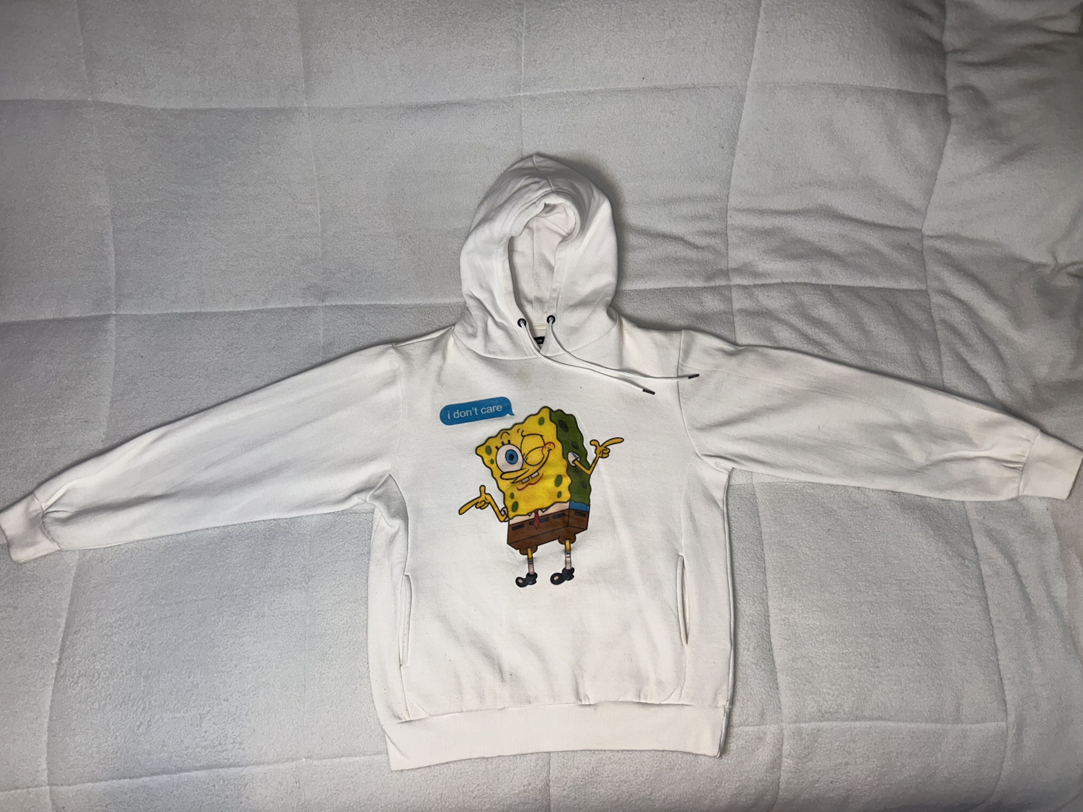 Other Spongebob I Don T Care Hoodie L White Parody Graphic T-Shirts, Sweatshirt | PodTeesHub.com