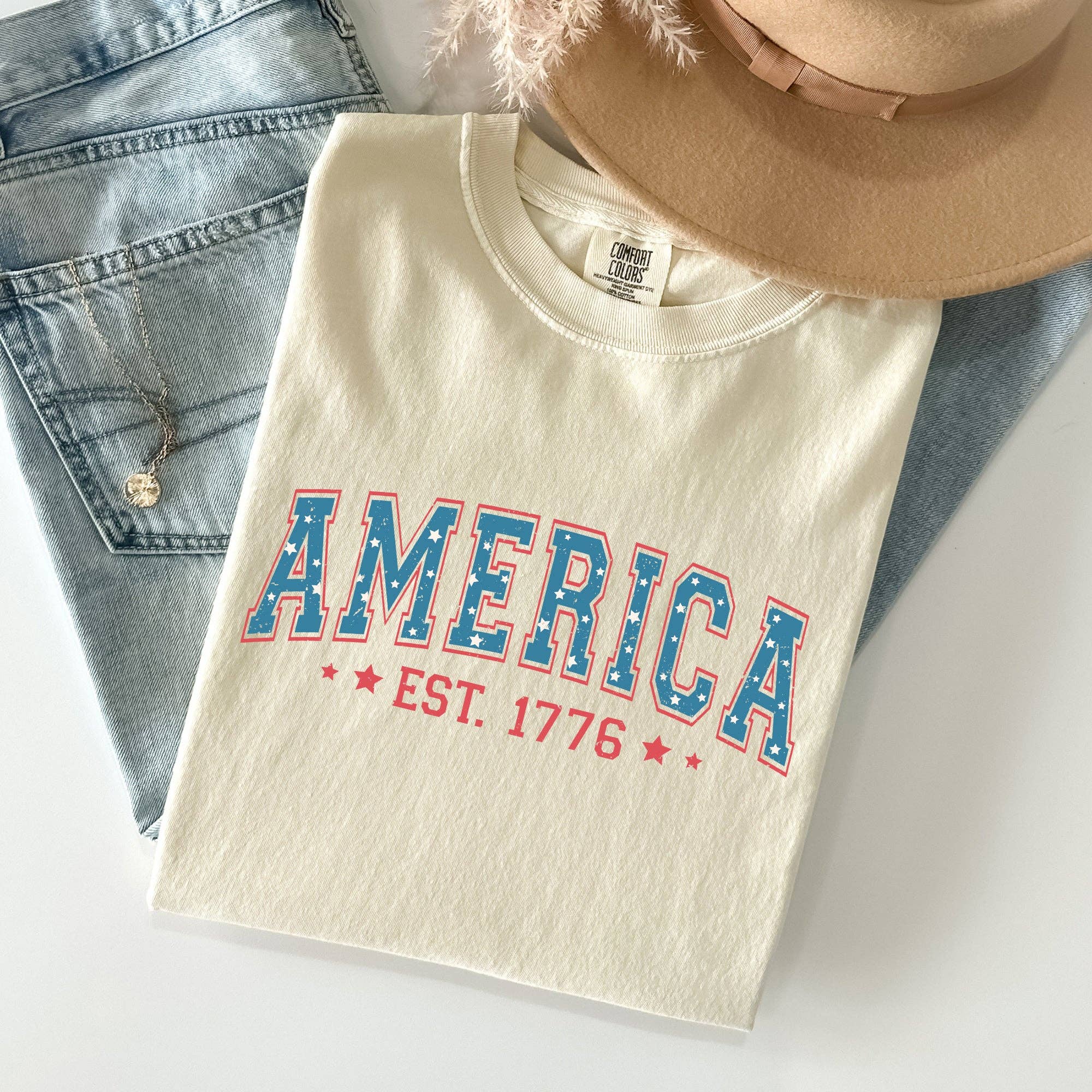 America, 1776, Patriotic, 4th of July Comfort Colors Tshirt Hoodie, Sweatshirt | PodTeesHub.com
