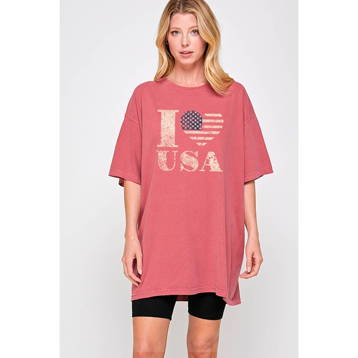 I Love USA Vintage Graphic Oversized Tee Hoodie, Sweatshirt | PodTeesHub.com