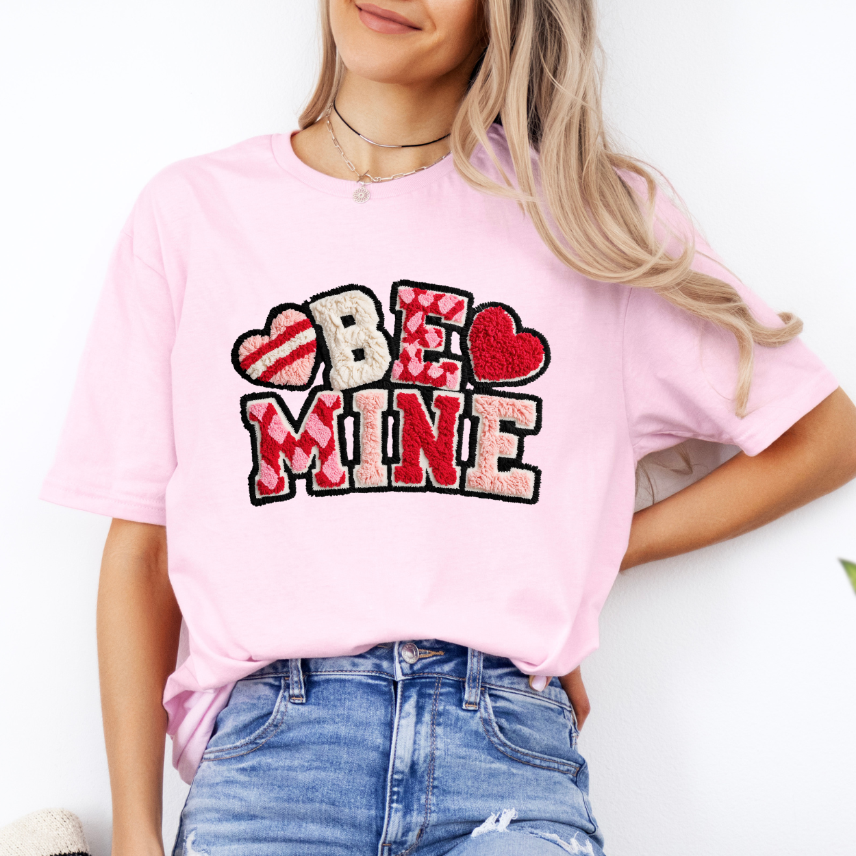 Be Mine Faux Patch | Unisex T-Shirt [Gildan] Hoodie, Sweatshirt | PodTeesHub.com