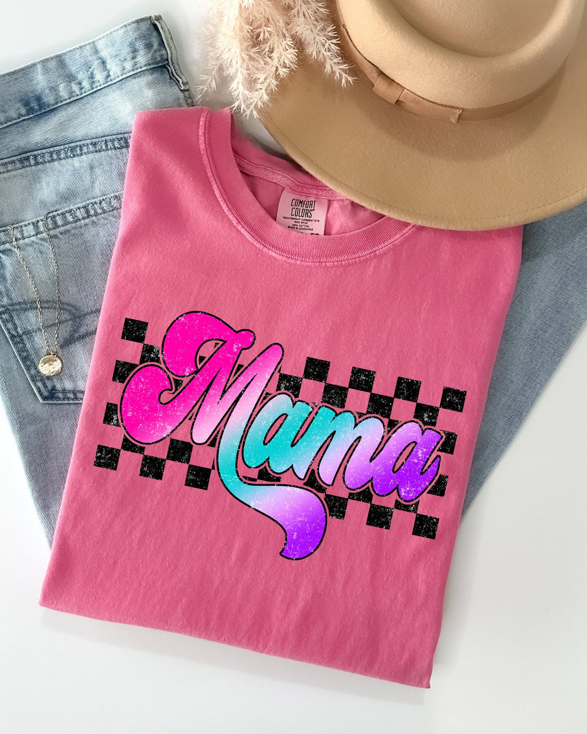 Groovy Mama, Checkered, Lightening, Mother, Mom, Retro Shirt Hoodie, Sweatshirt | PodTeesHub.com