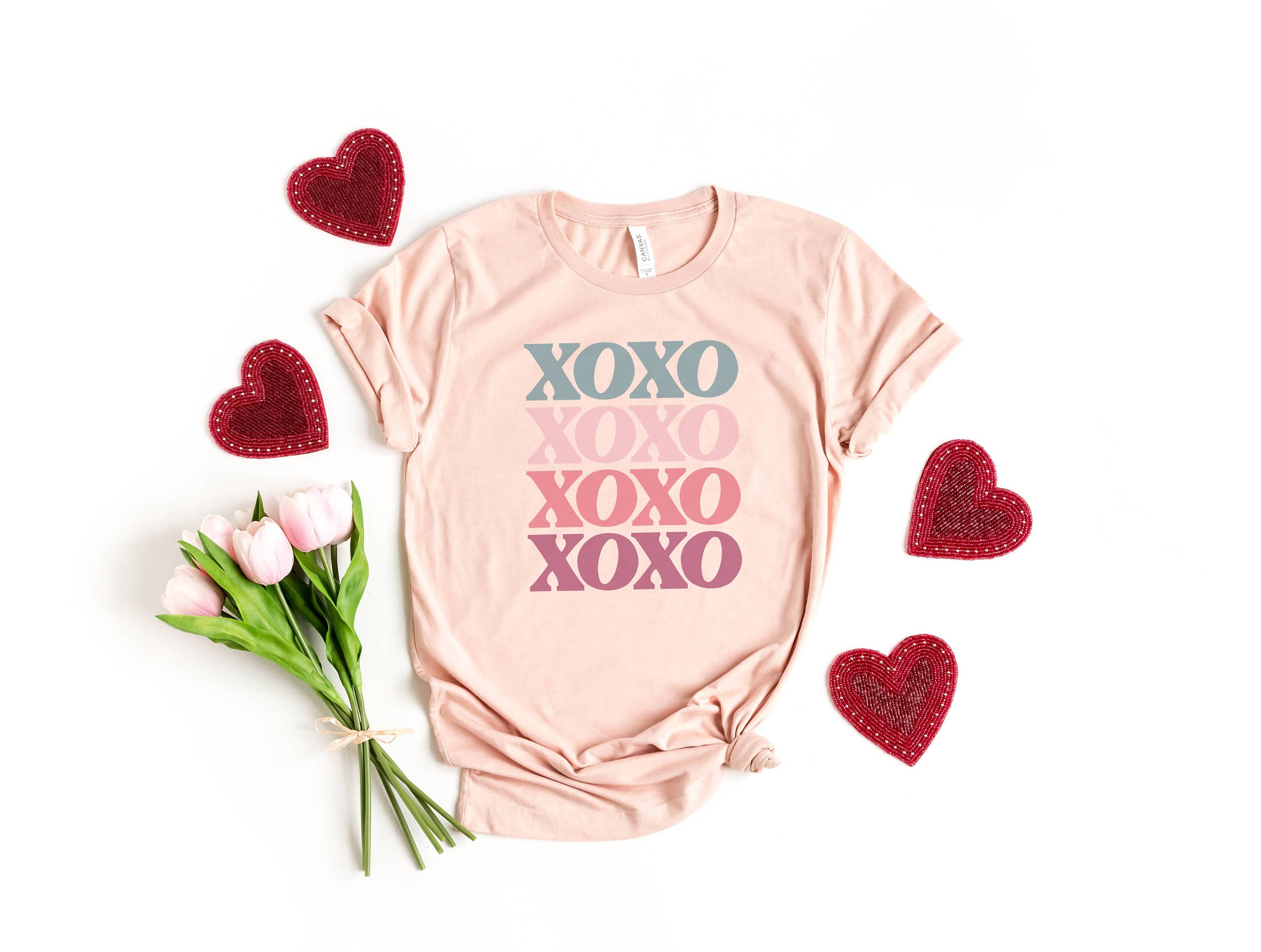 Xoxo Valentine Tee | Short Sleeve Valentines Day Shirt Hoodie, Sweatshirt | PodTeesHub.com