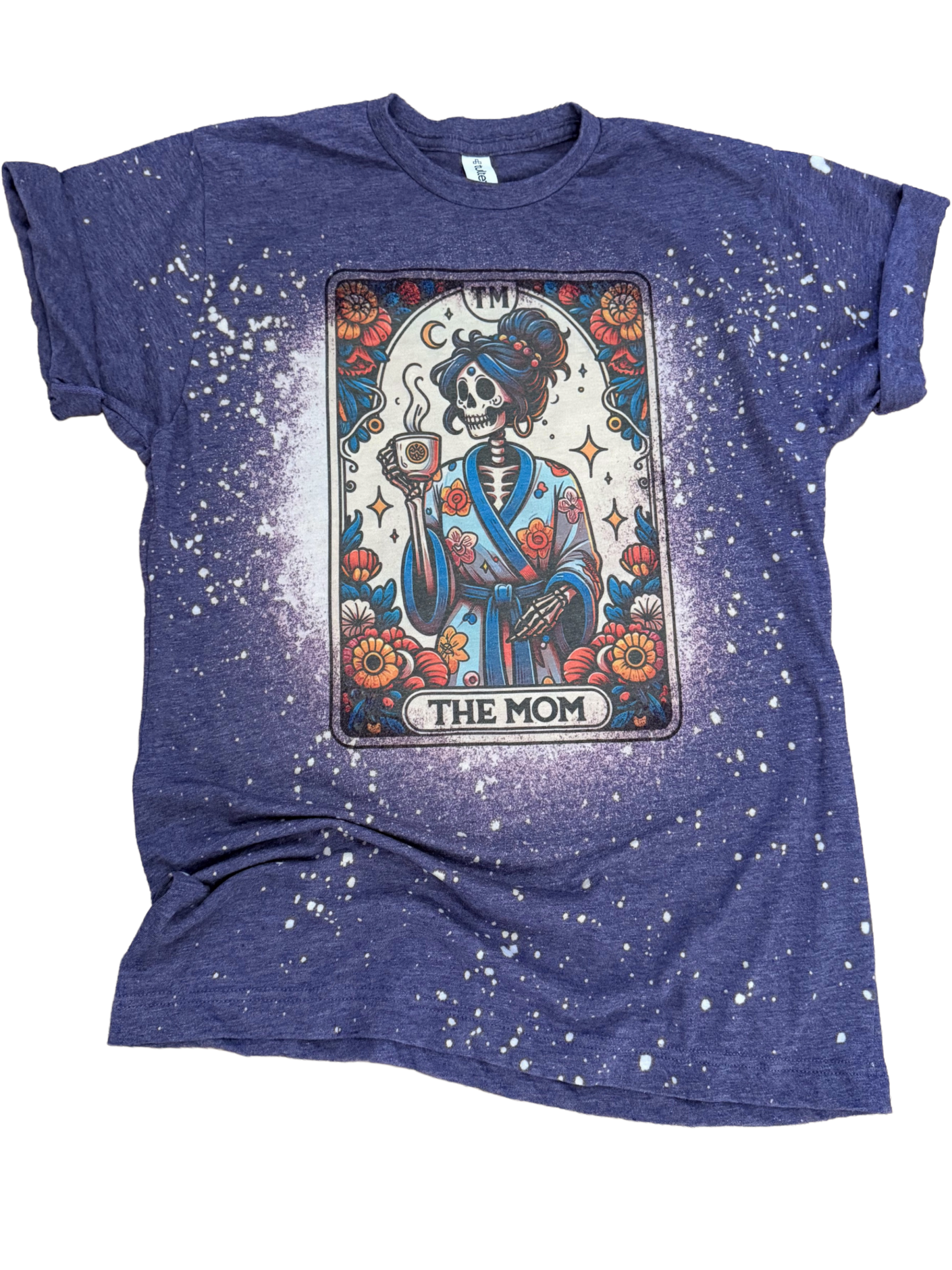 The Mom - Skeleton Tarot Card Bleached Tee Hoodie, Sweatshirt | PodTeesHub.com