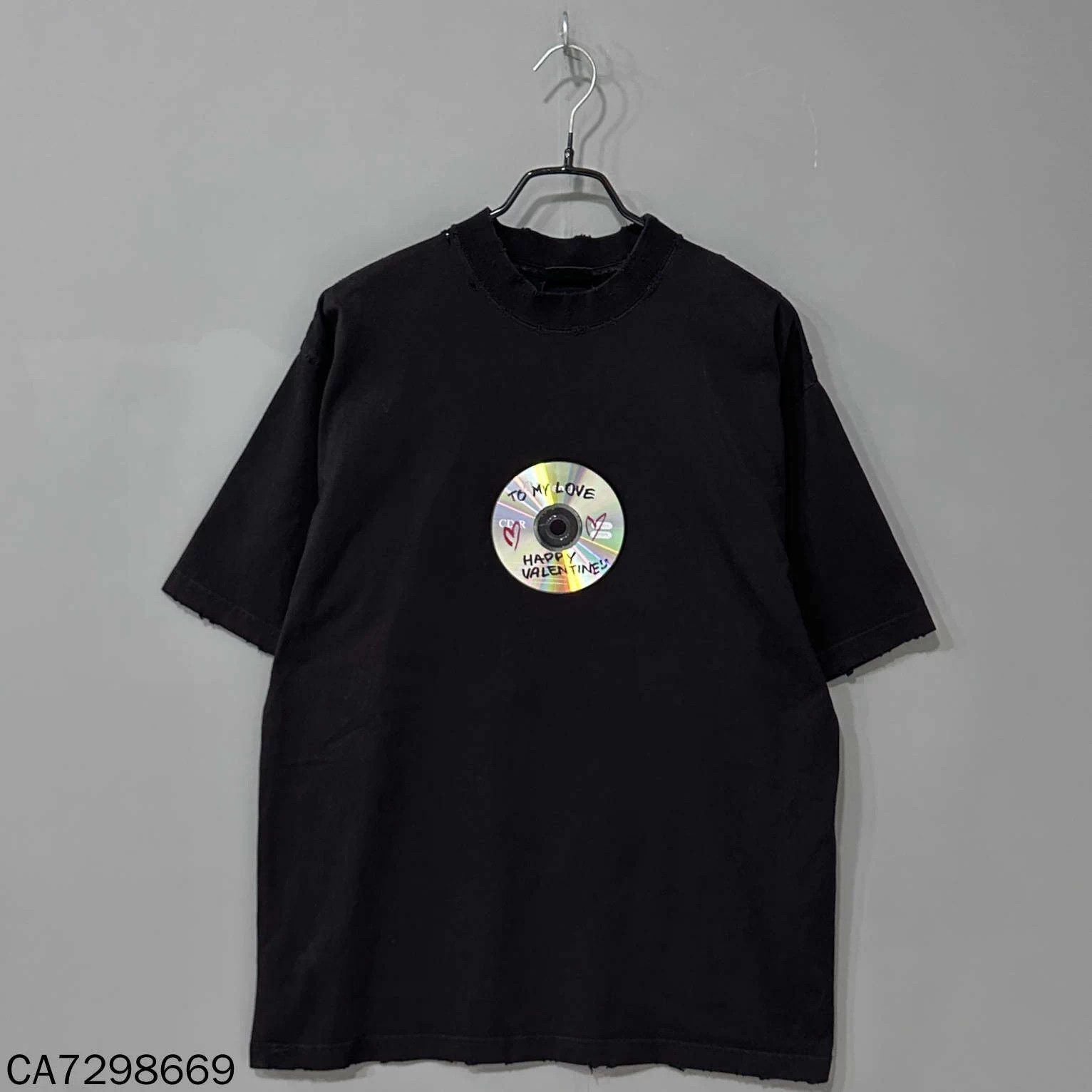 Balenciaga Disc Print Logo Crew Neck T Shirt Xs Hoodie, Sweatshirt | PodTeesHub.com