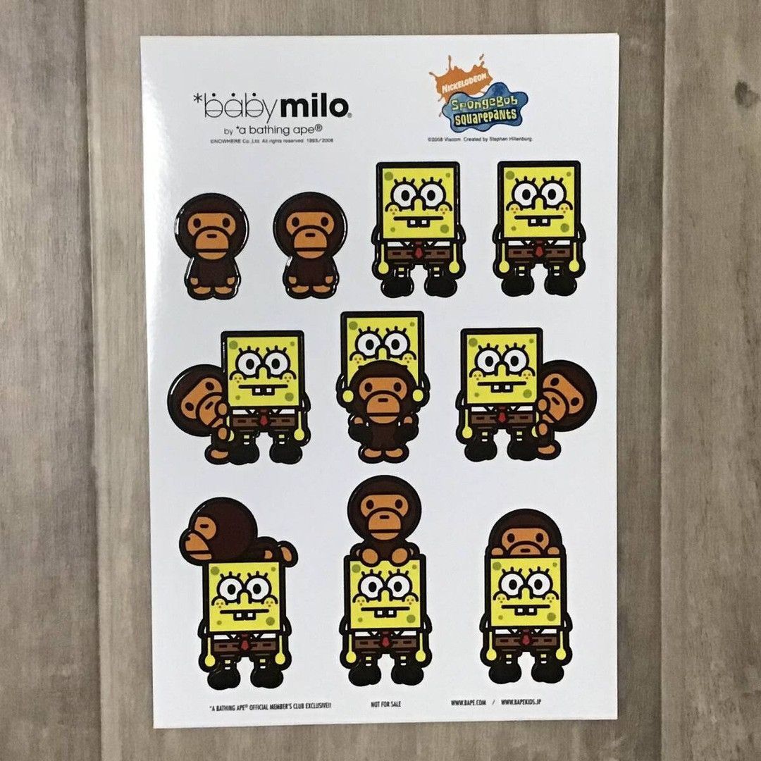 Spongebob Milo Stickers A Bathing Ape T-Shirts, Hoodie, Sweatshirt | PodTeesHub.com