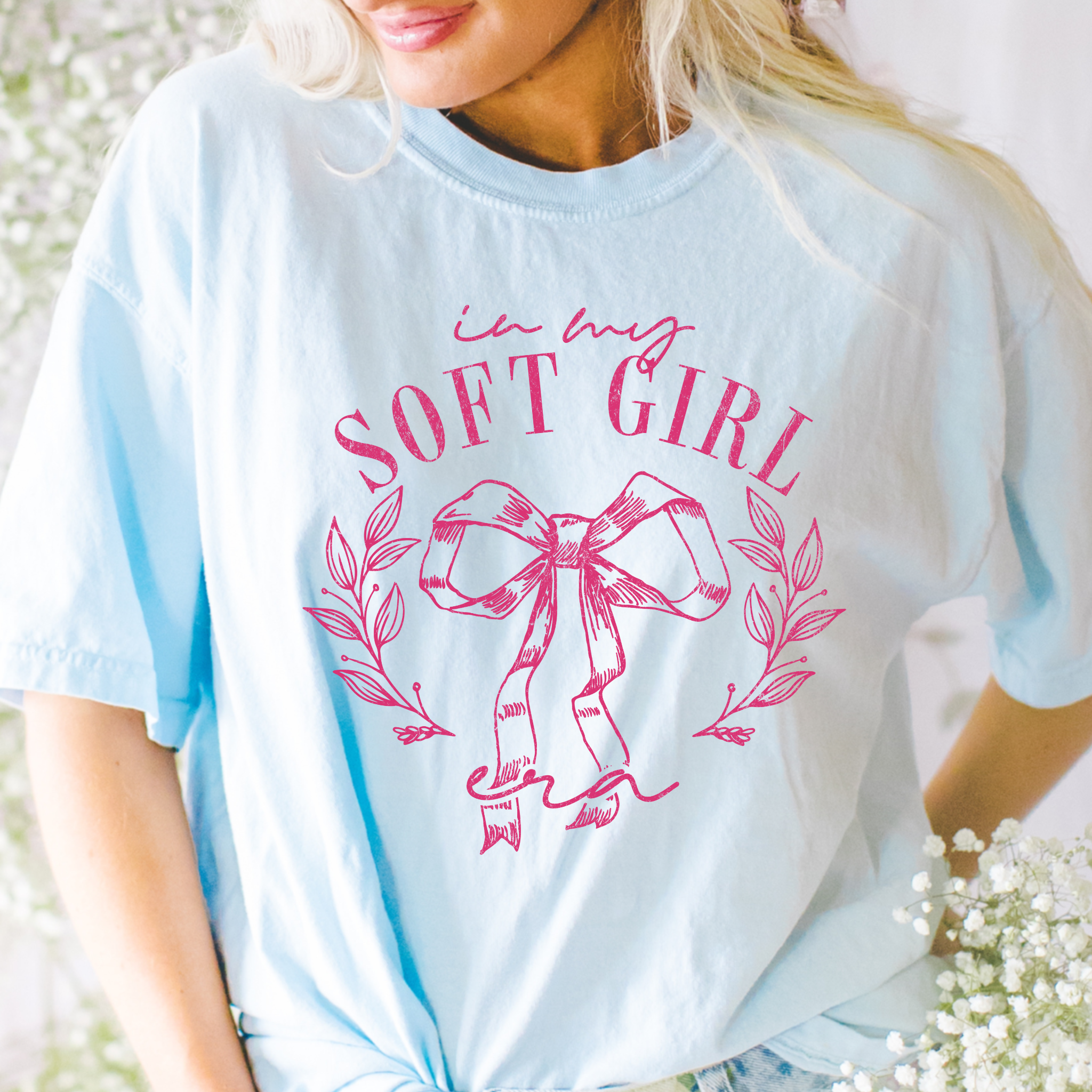 In My Soft Girl Era  | Coquette Comfort Color Graphic Tee Hoodie, Sweatshirt | PodTeesHub.com