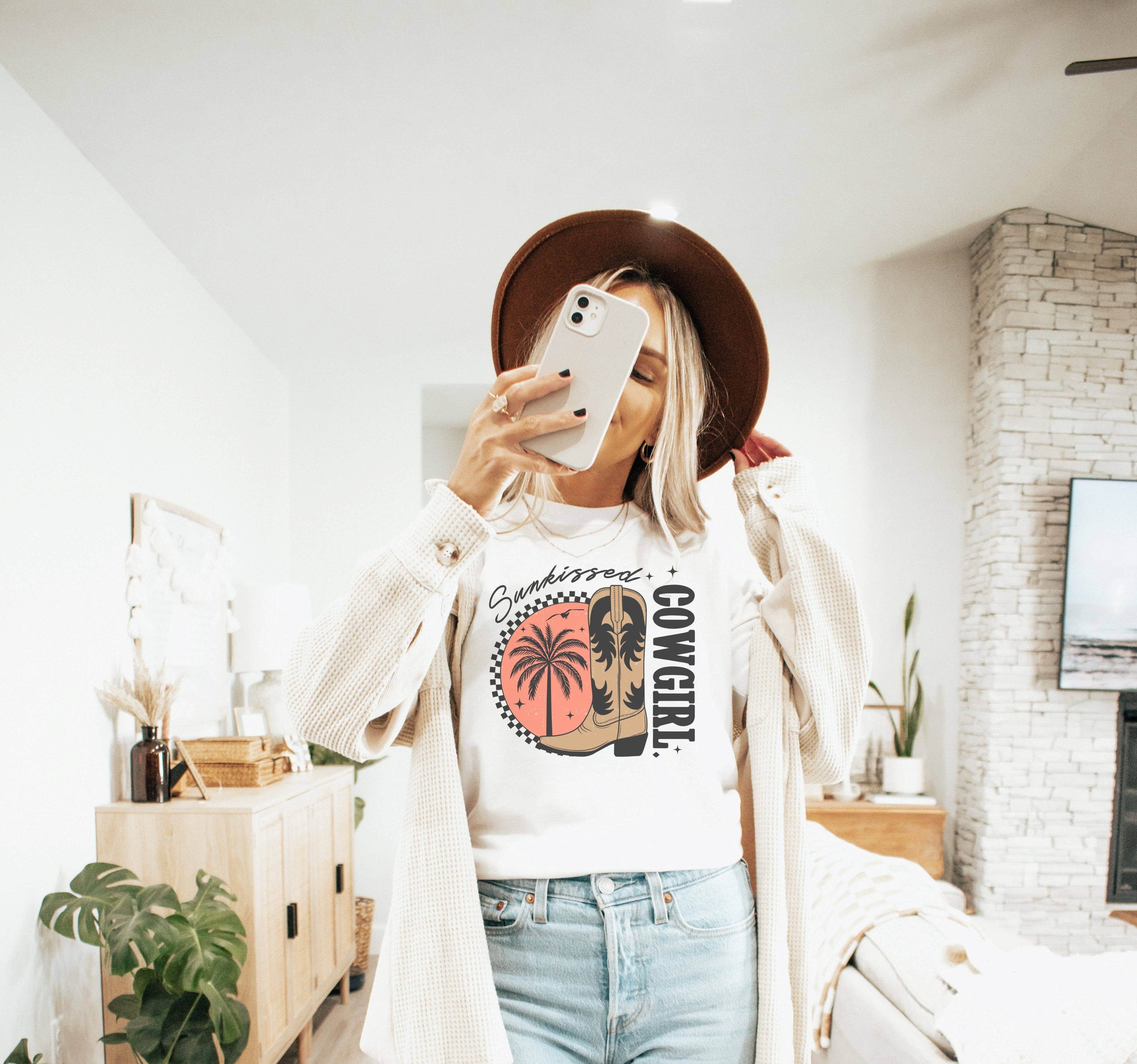 Sunkissed Cowgirl Graphic Tee | Summer Tee Hoodie, Sweatshirt | PodTeesHub.com