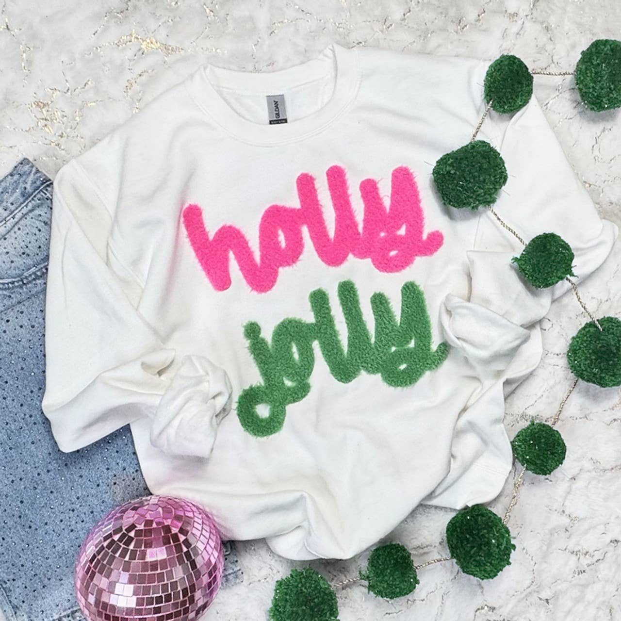 Holly Jolly Fluffy Sweatshirt T-Shirts, Hoodie | PodTeesHub.com