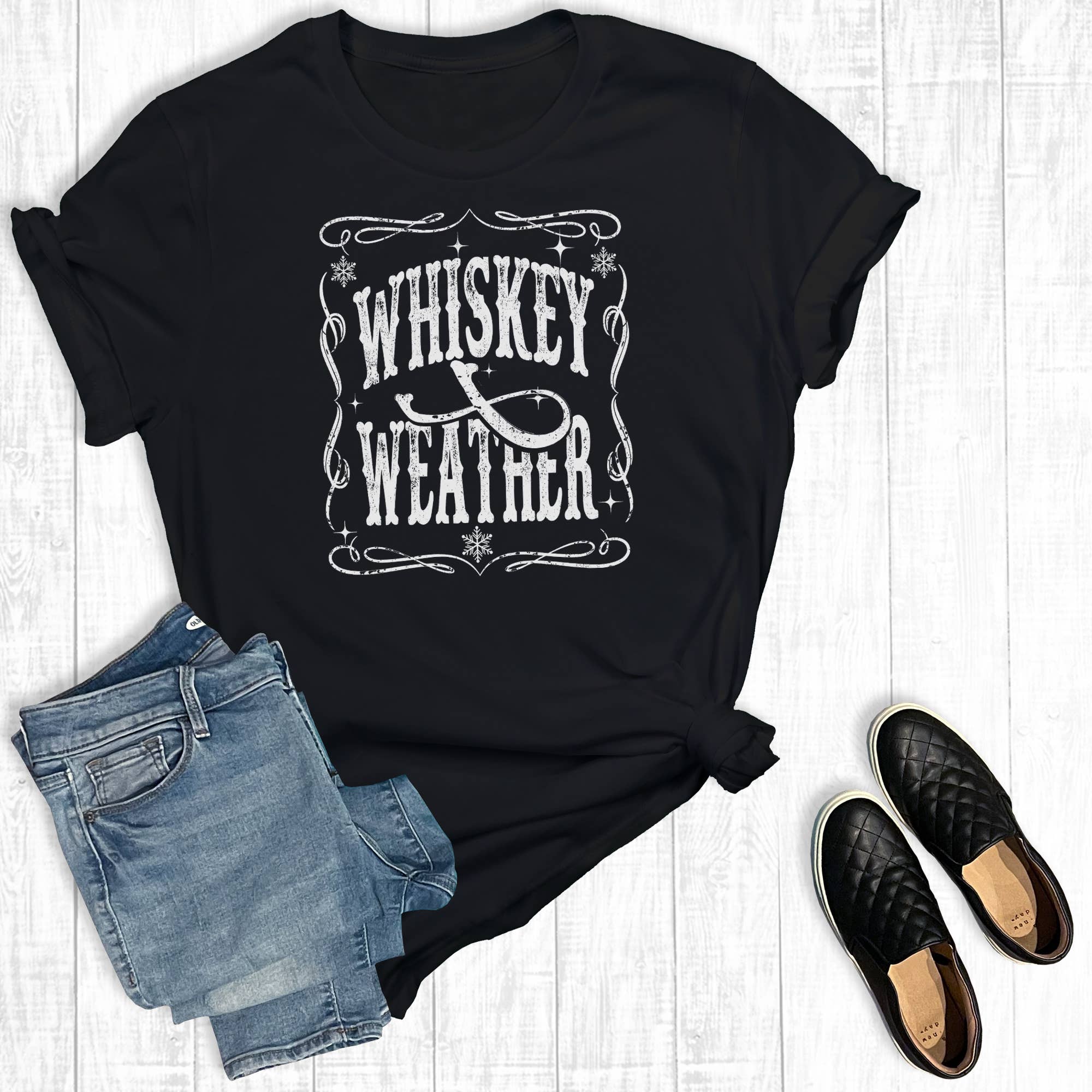 Western Whiskey Weather Graphic Tee Hoodie, Sweatshirt | PodTeesHub.com