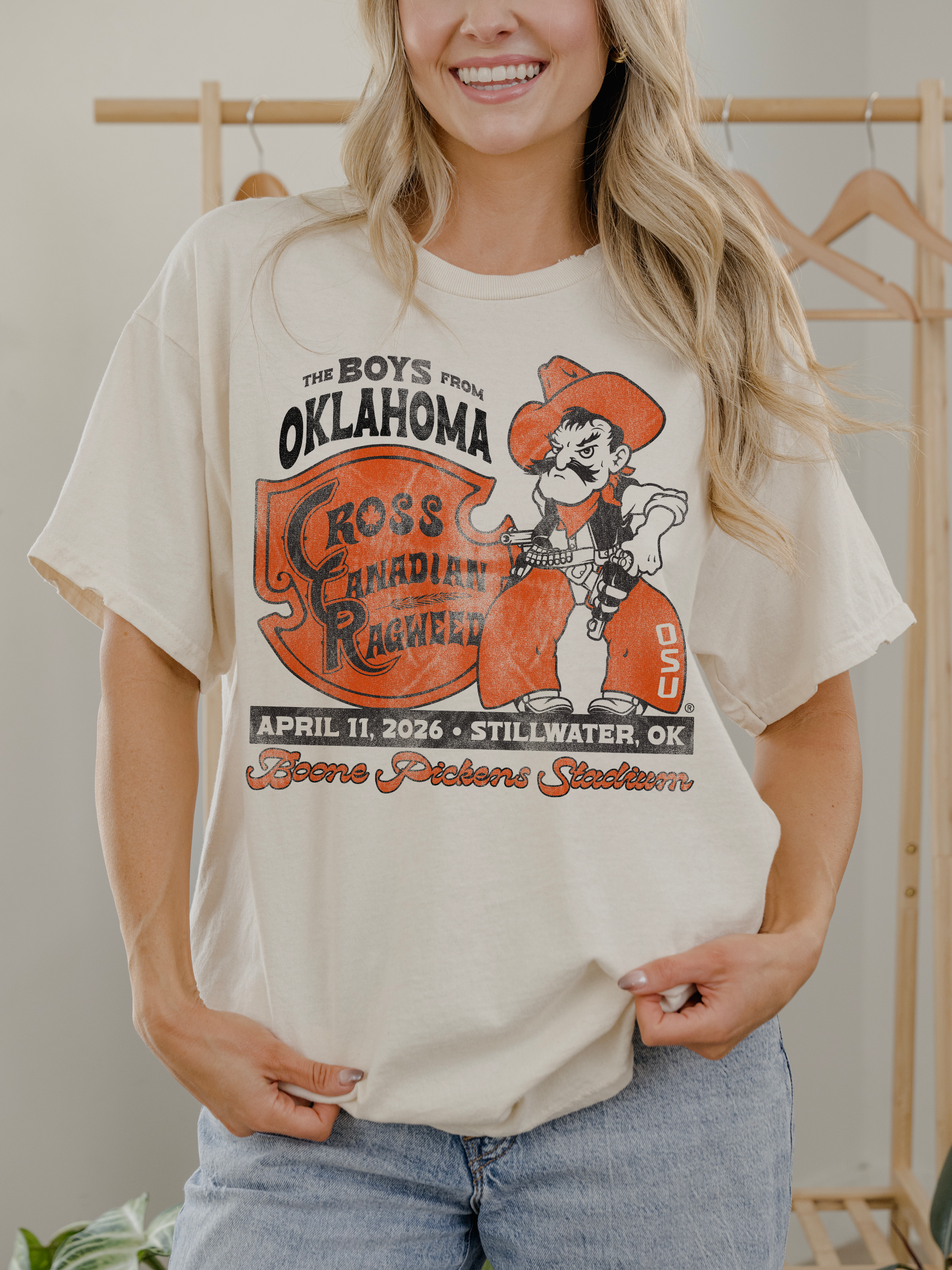 Cross Canadian Ragweed Osu Pistol Pete Thrifted Tee Hoodie, Sweatshirt | PodTeesHub.com